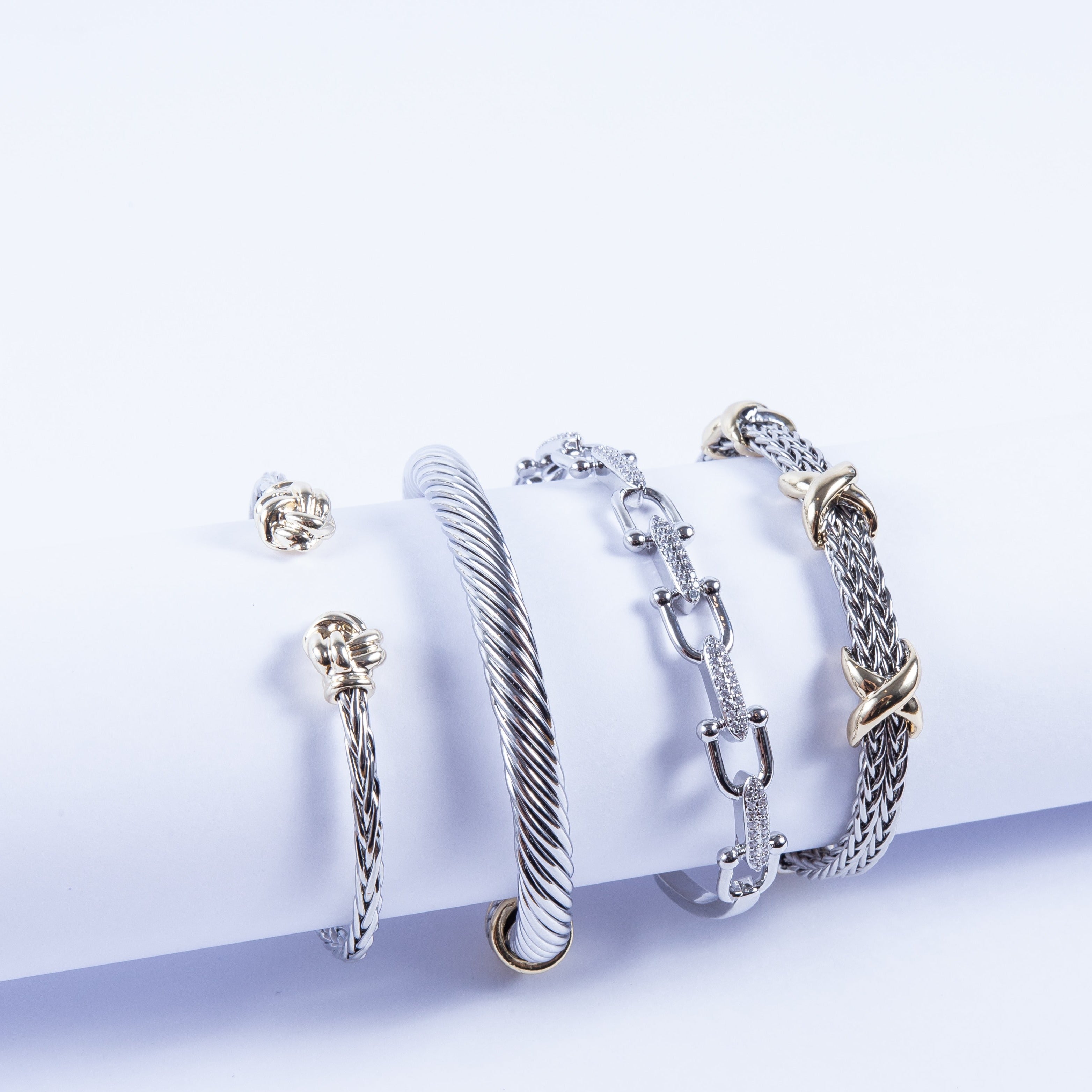 Pulsera Stainless Bicolor Rope & 3 XCuff