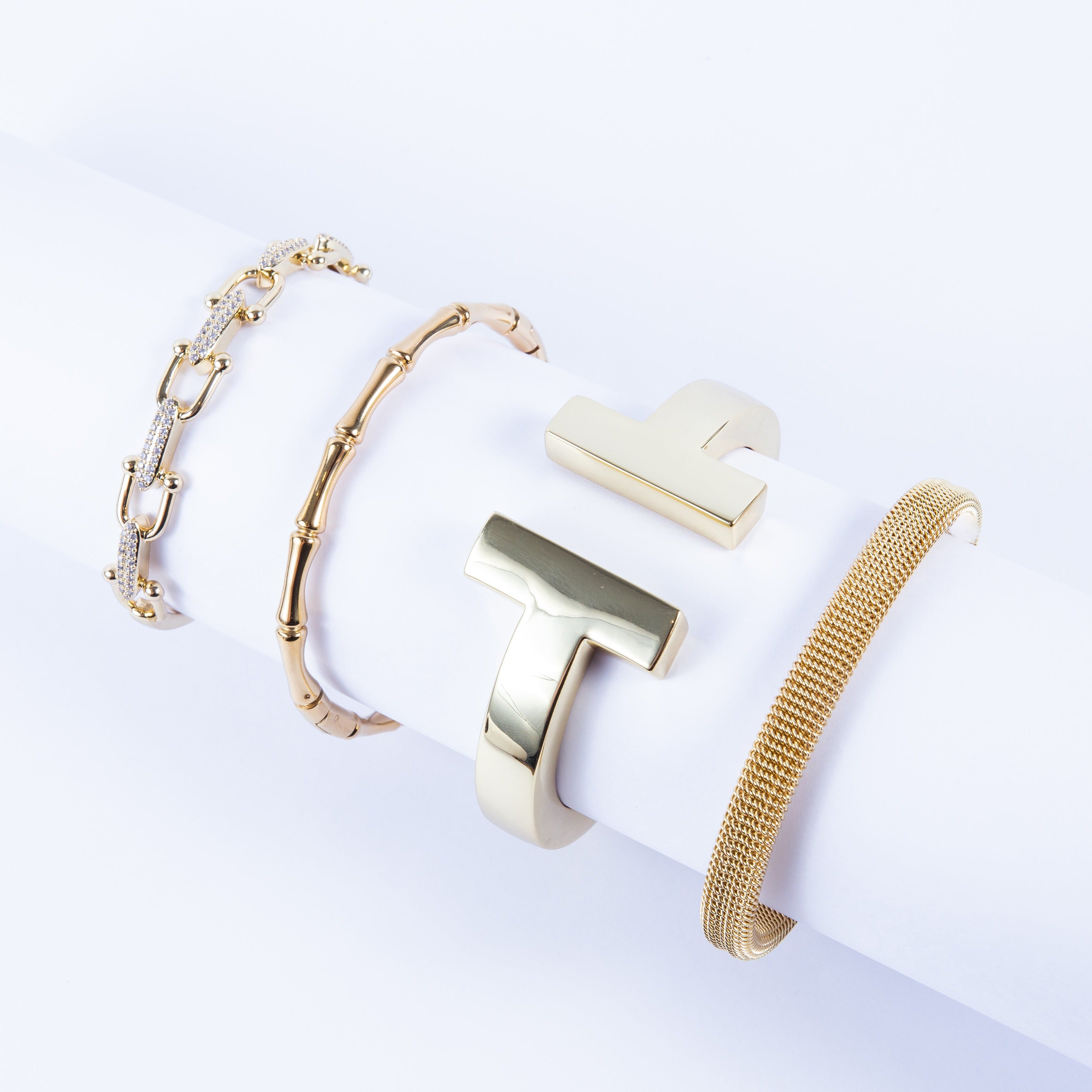Pulsera Stainless Gran Double Bar Gold