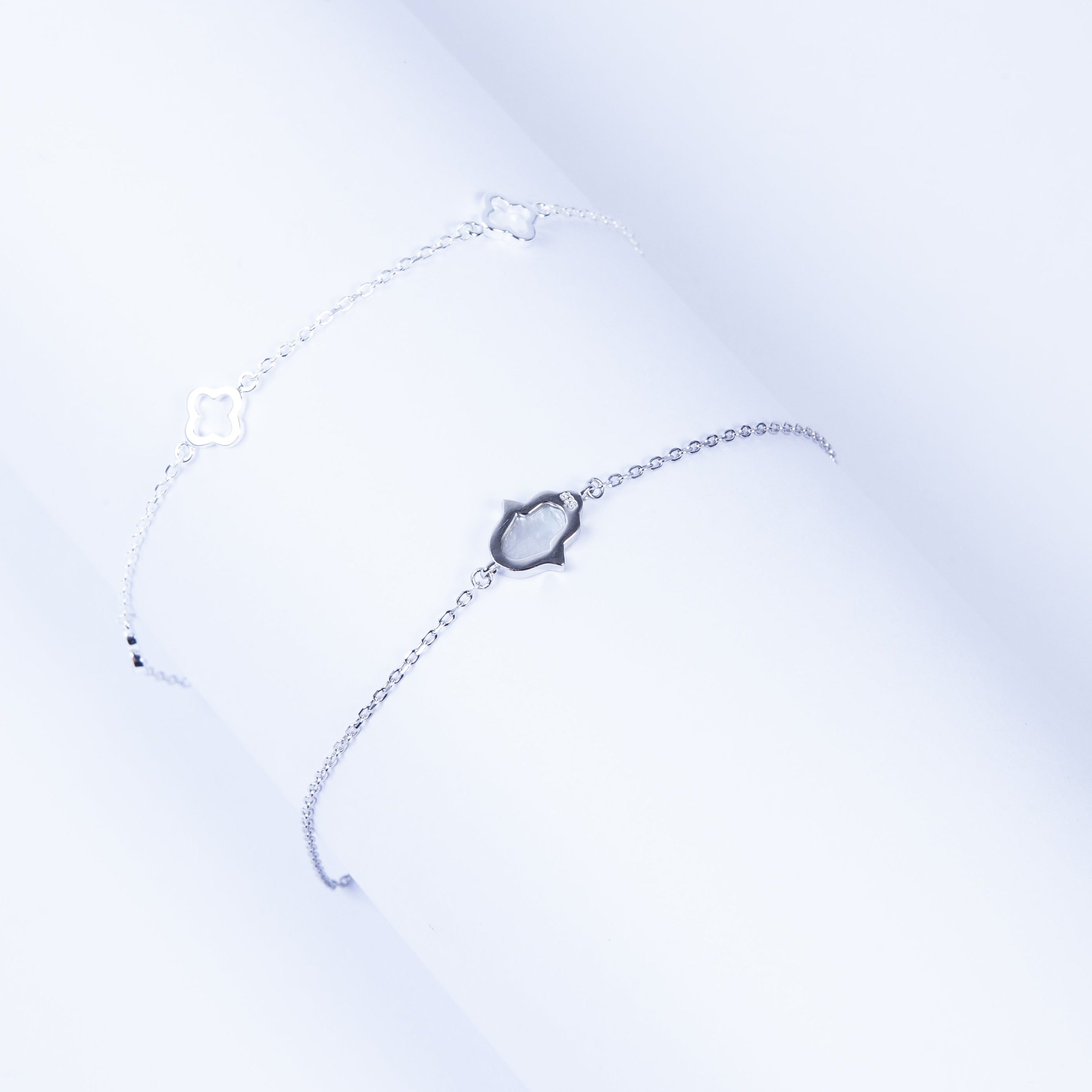 Pulsera SS Hamsa MOP Silver