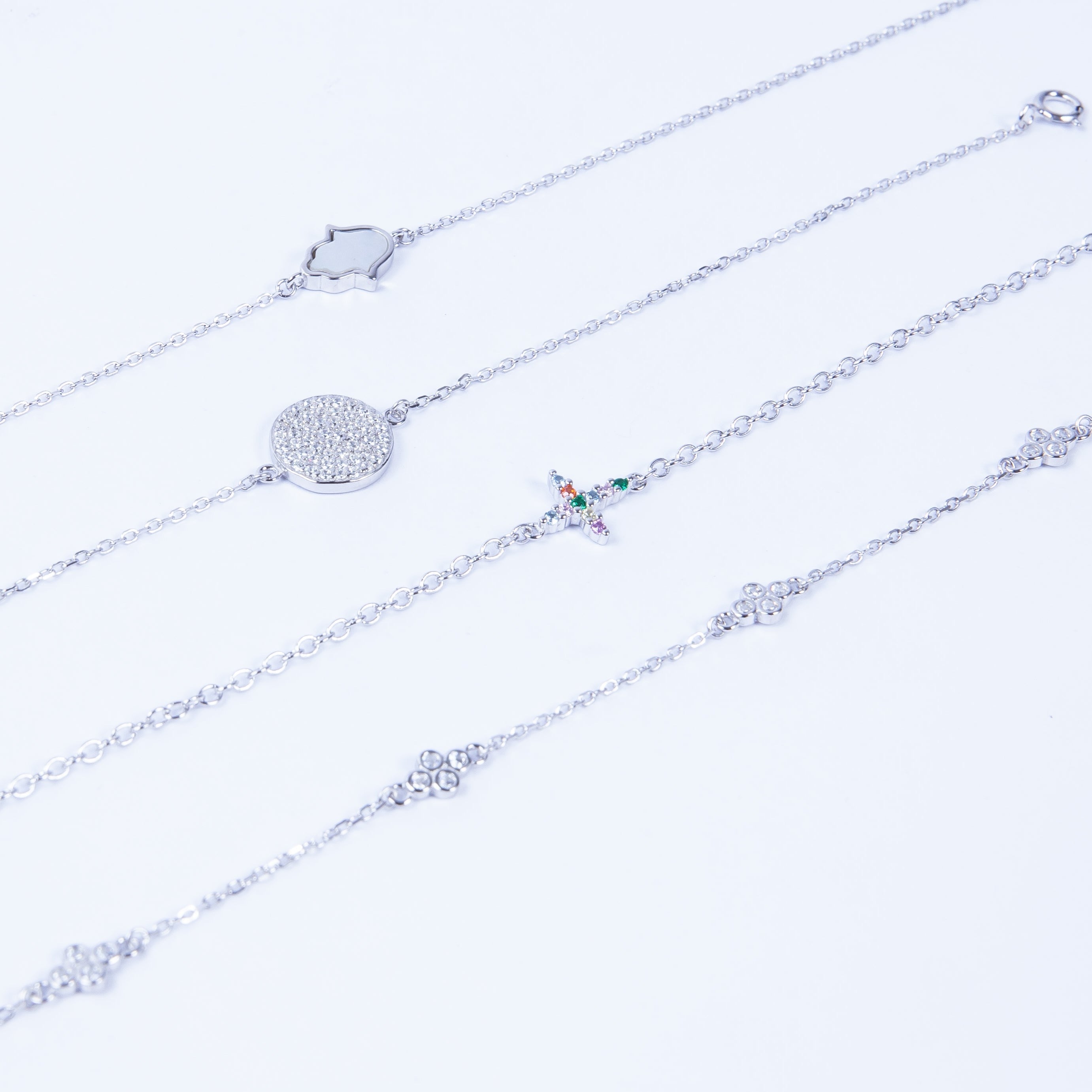 Pulsera SS Multicolor Mini Cross Silver