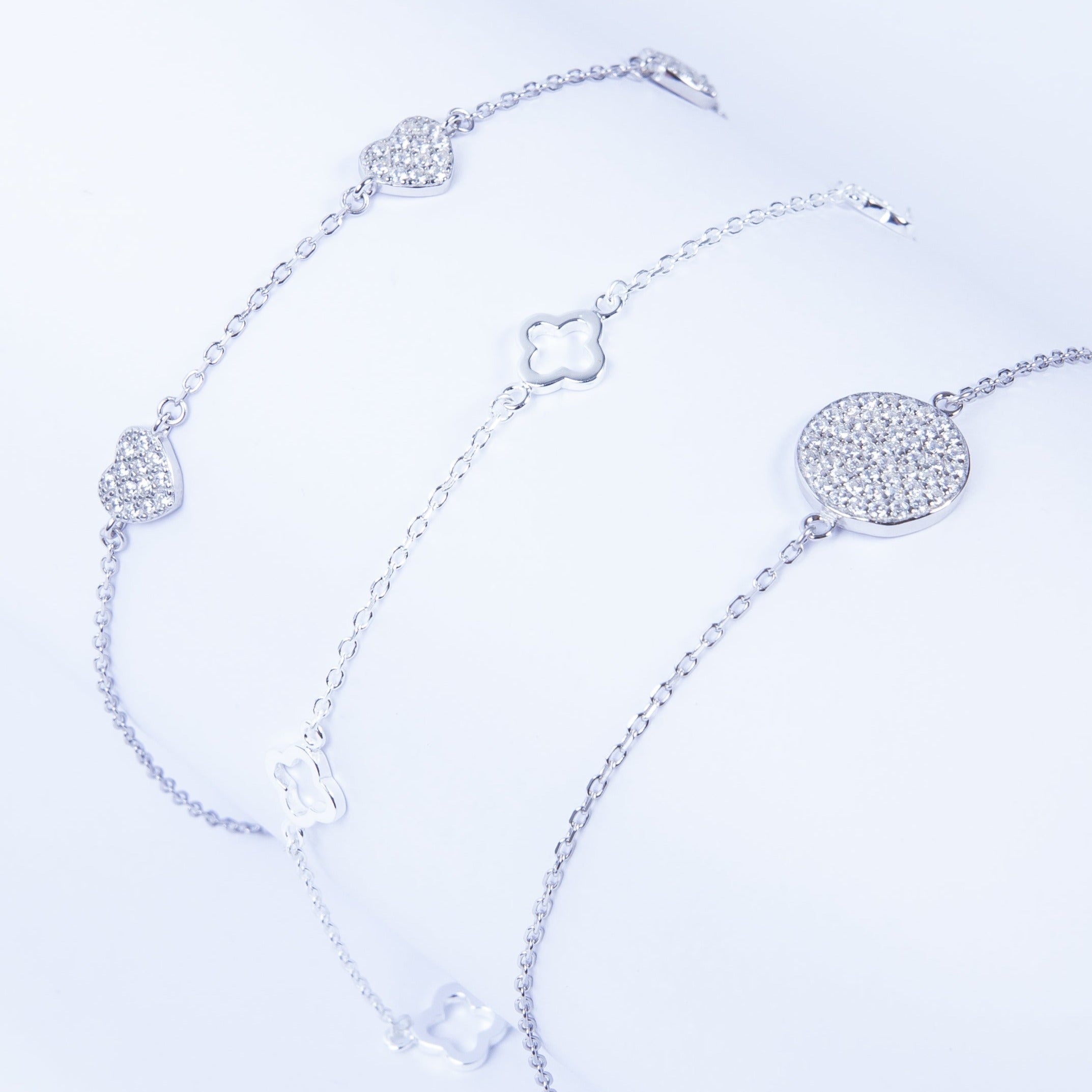 Pulsera SS Hollow Clover Silver