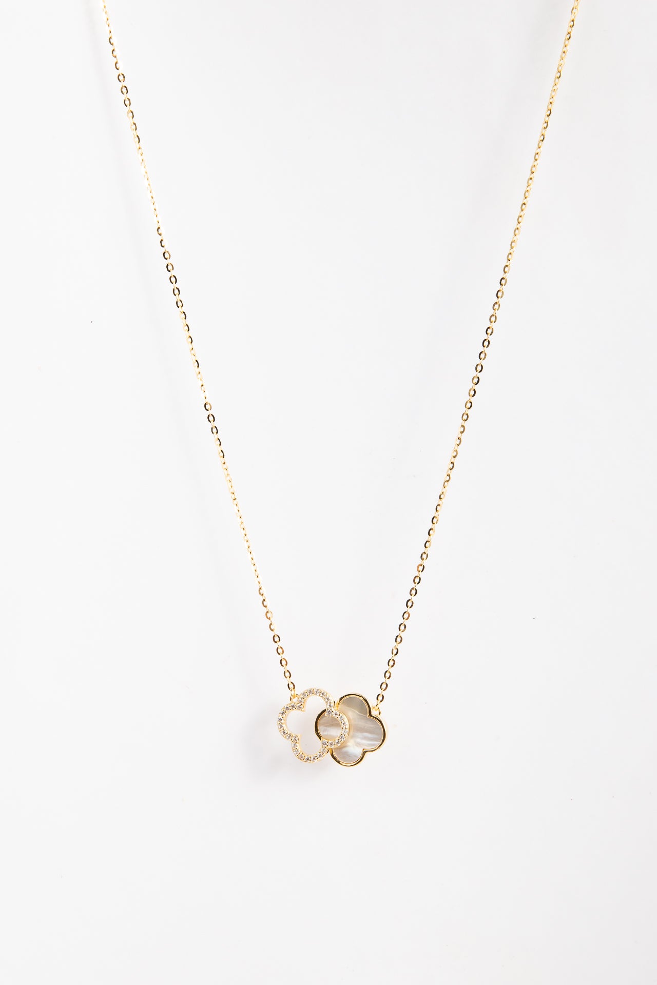 Collar Double Clover & CZ