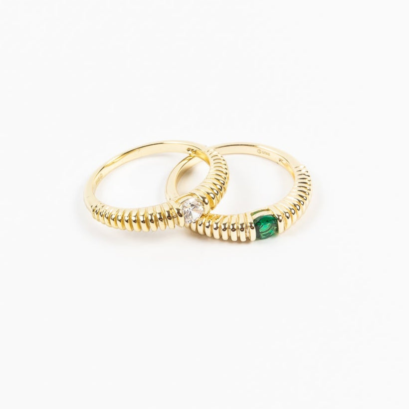 Anillo Coil Small CZ Clear Ring