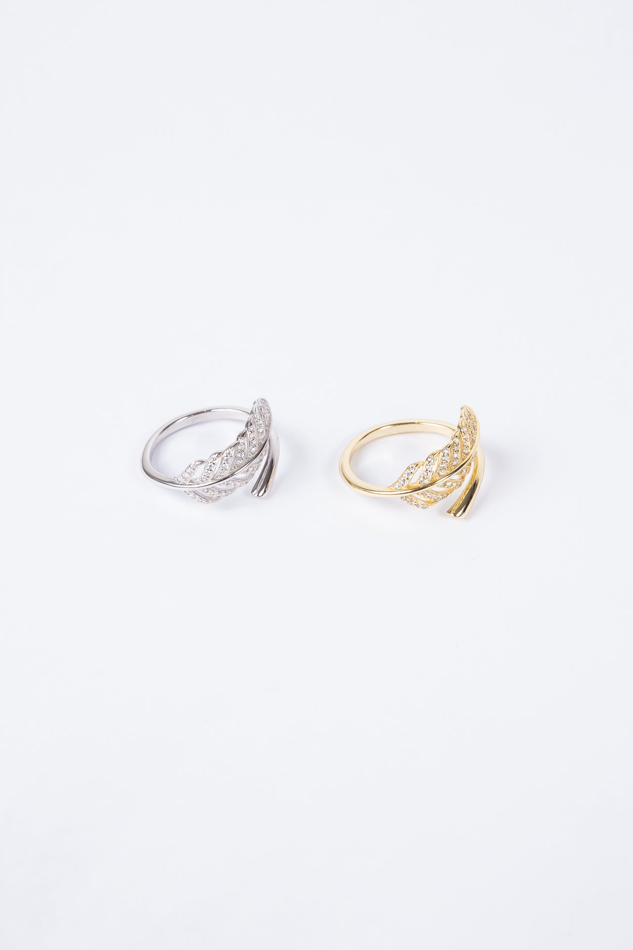 Anillo Double CZ Leaf Ring