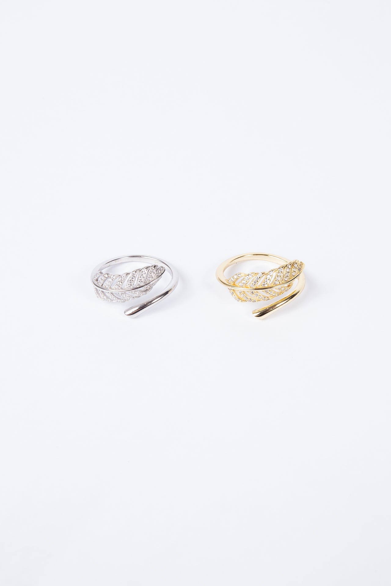 Anillo Double CZ Leaf Ring