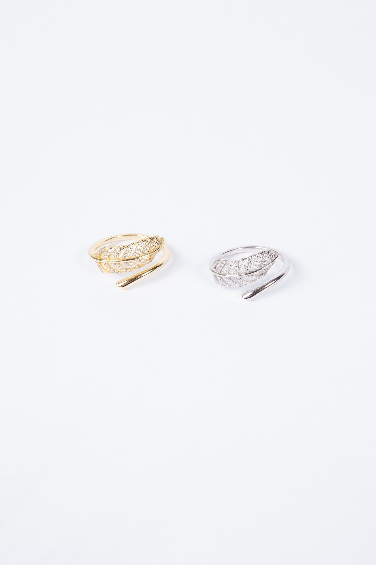 Anillo Double CZ Leaf Ring
