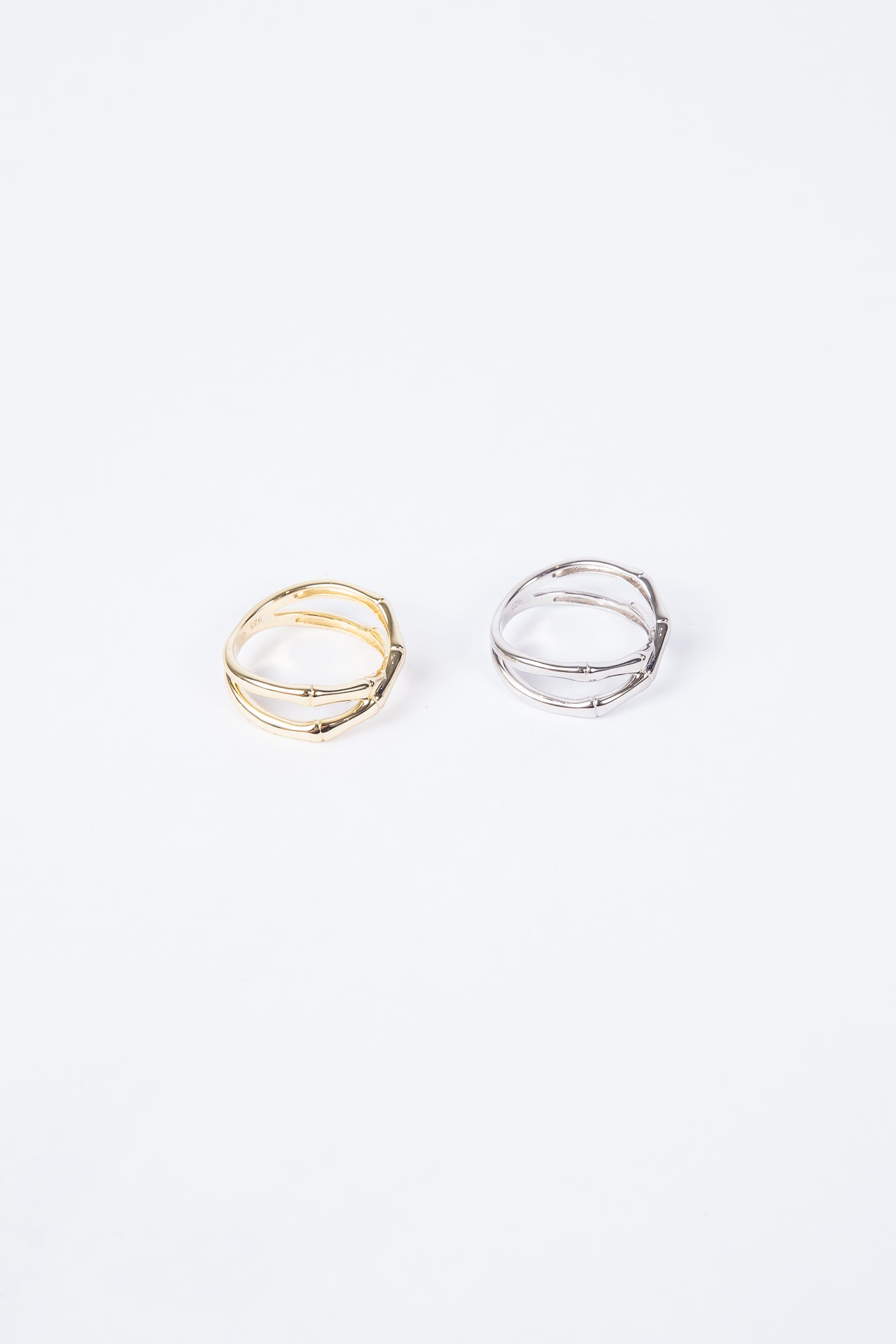 Anillo Bamboo Cross Gold Ring