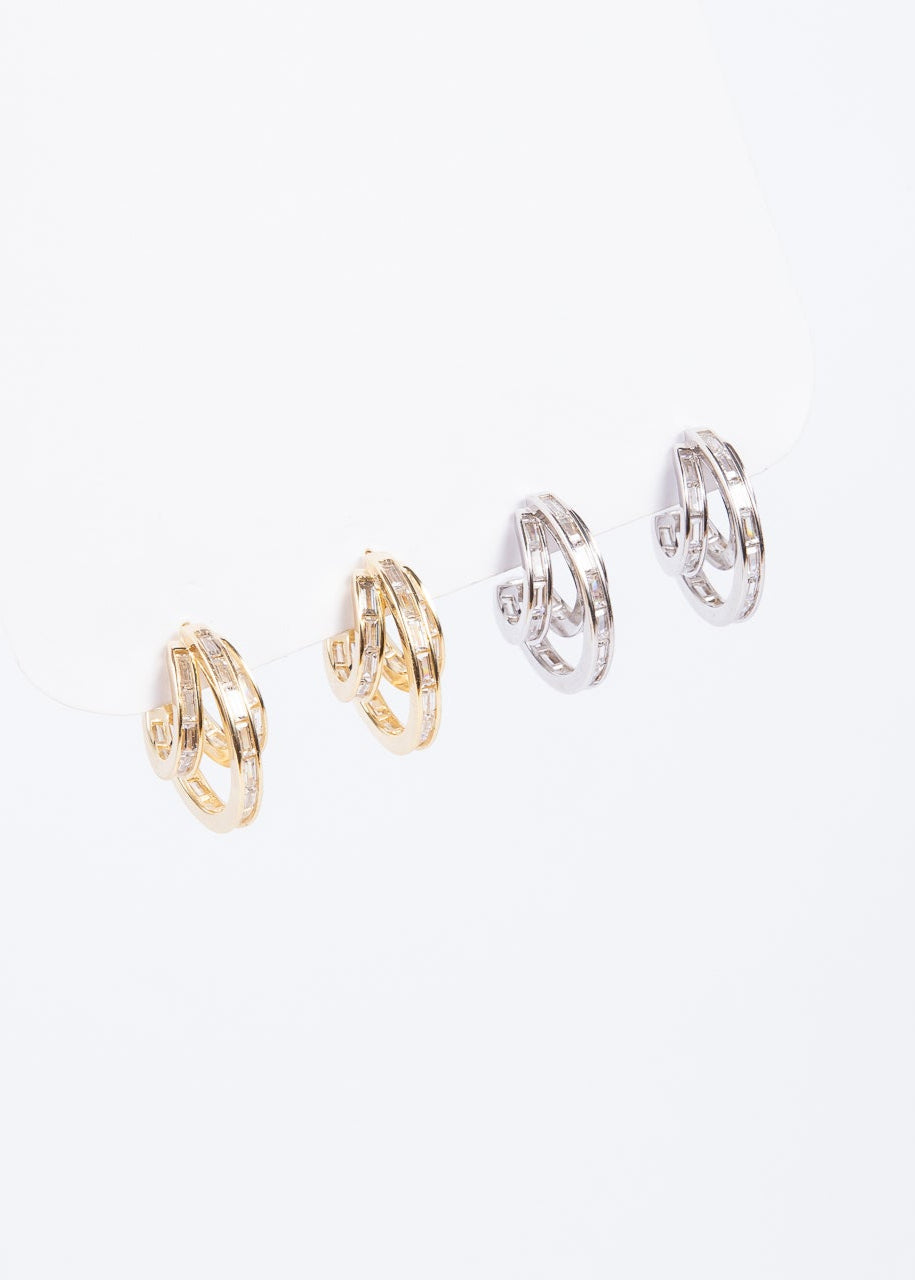 Aro Bagui Triple Cz Hoop