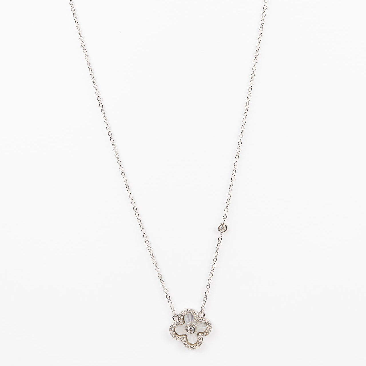 Collar Mirror MOP Clover CZ