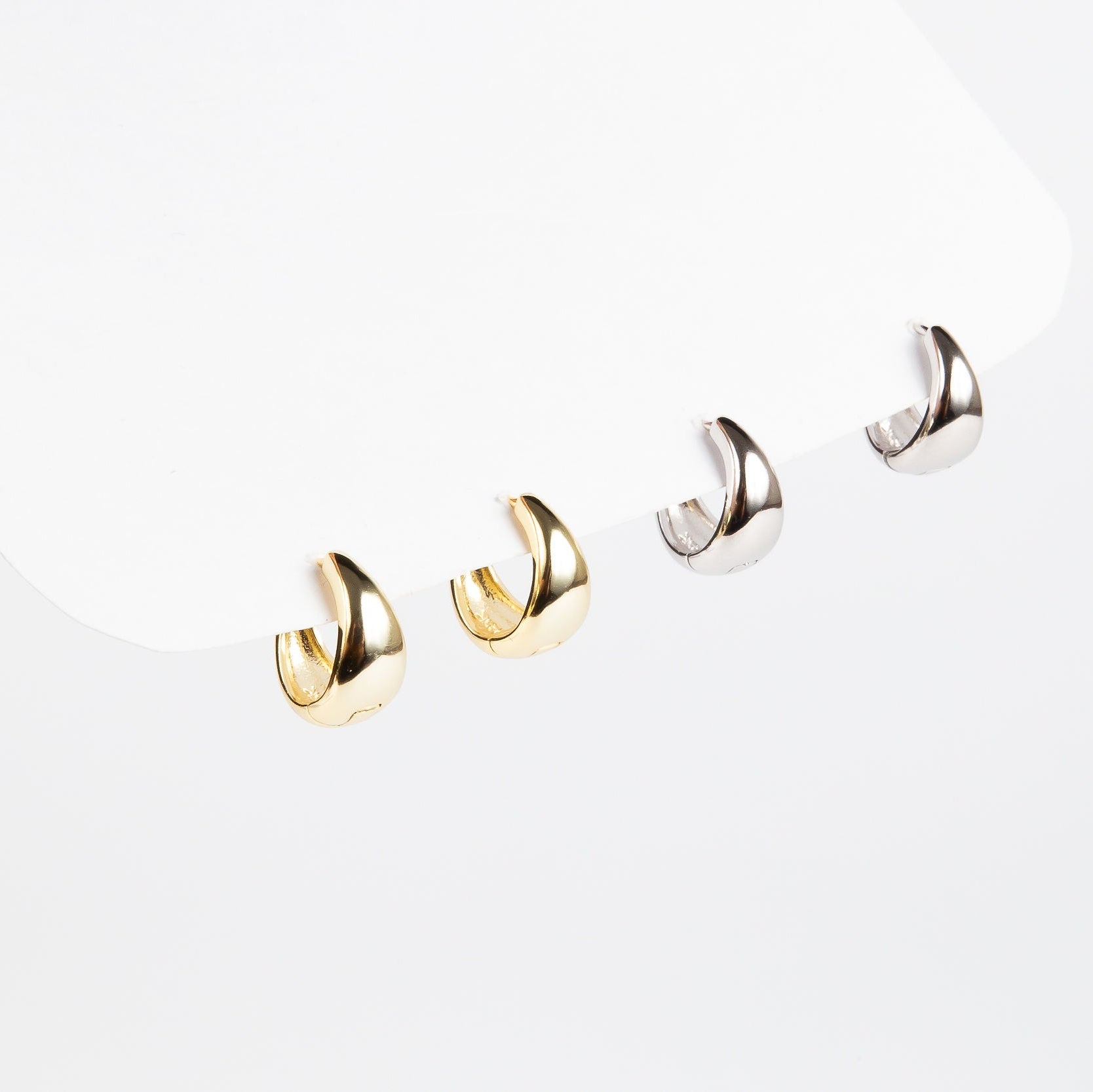 Aro Sterling Silver Chunky Moon Hoop