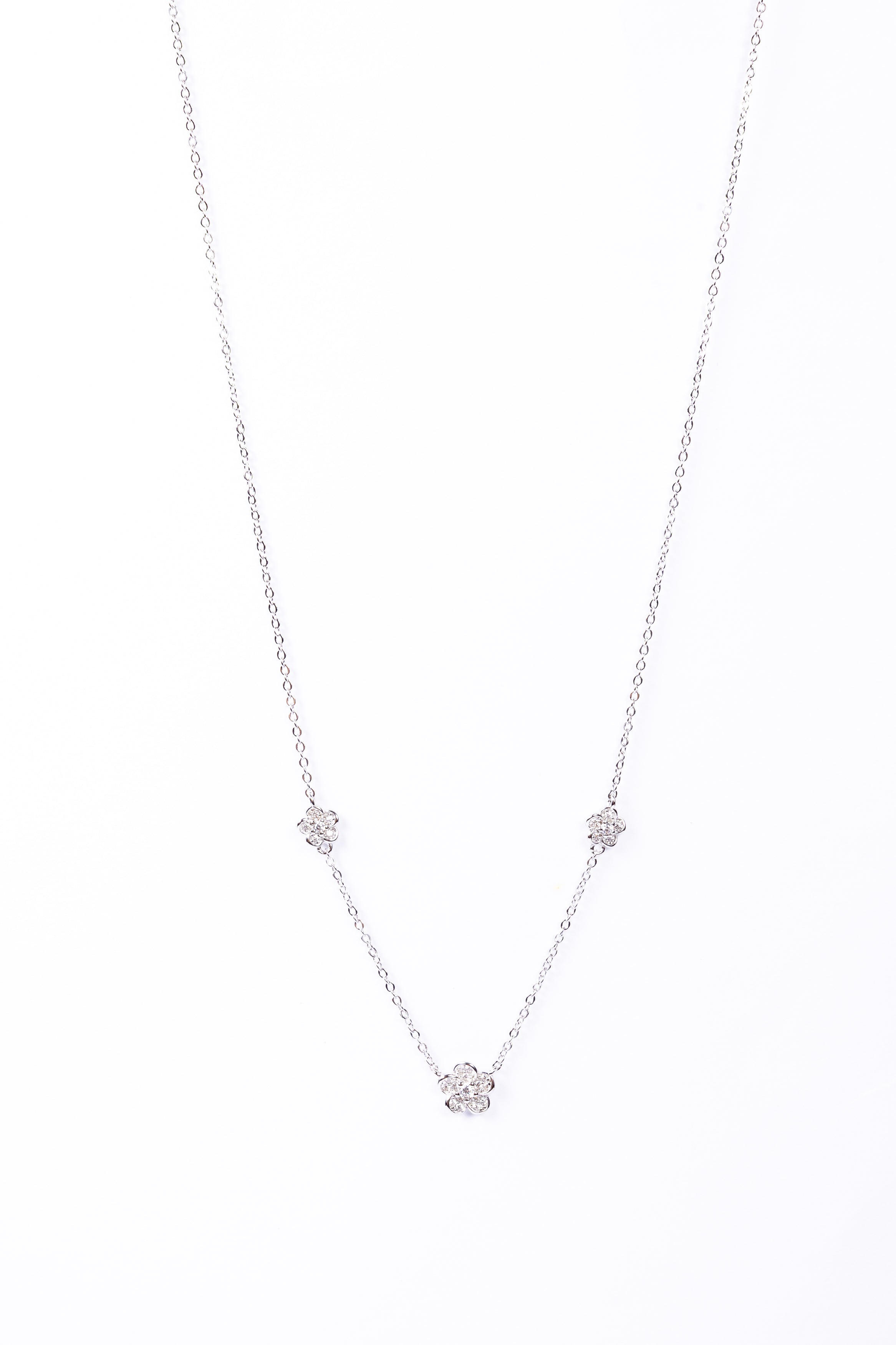 Collar Trio Flower Daisy CZ Choker