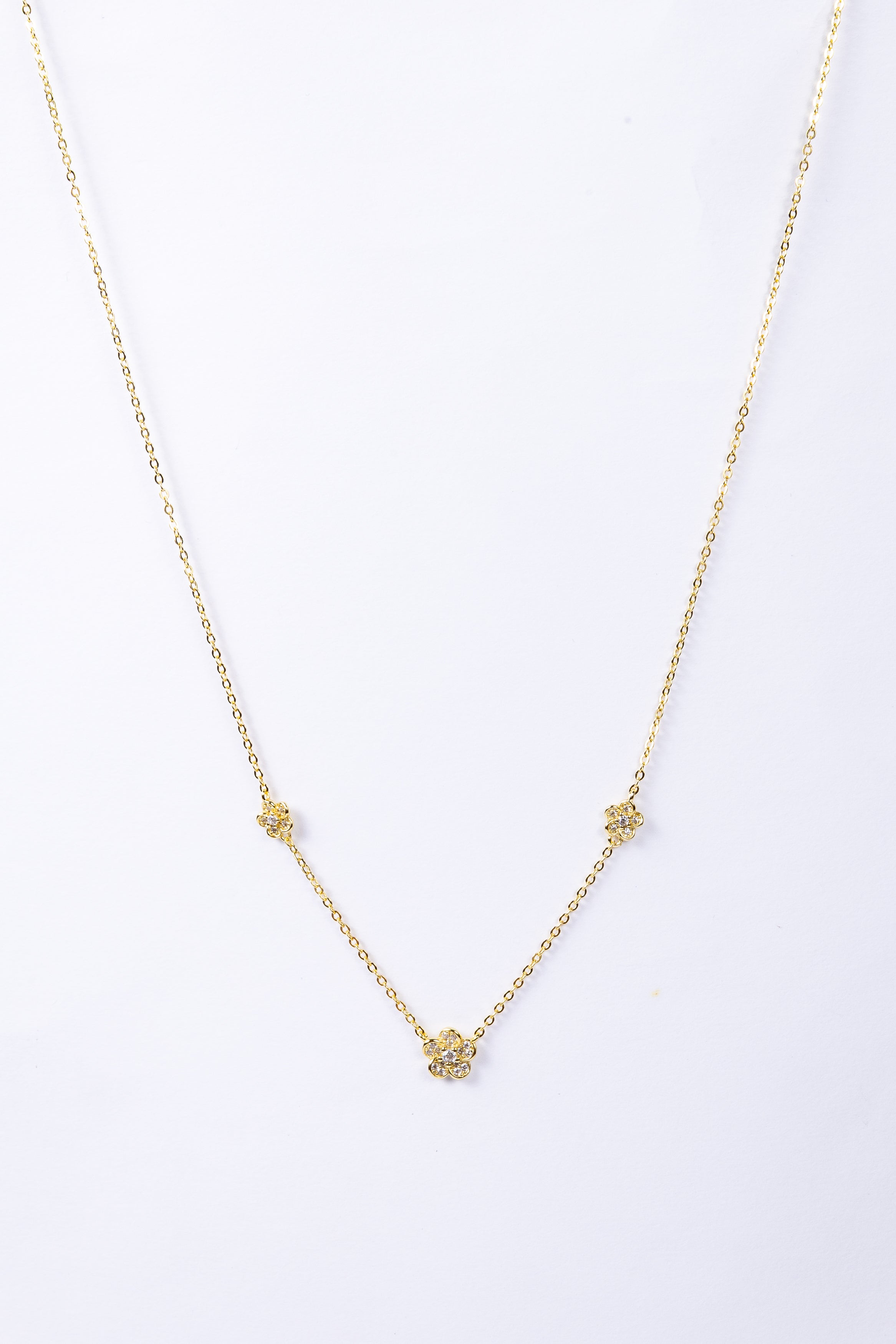 Collar Trio Flower Daisy CZ Choker