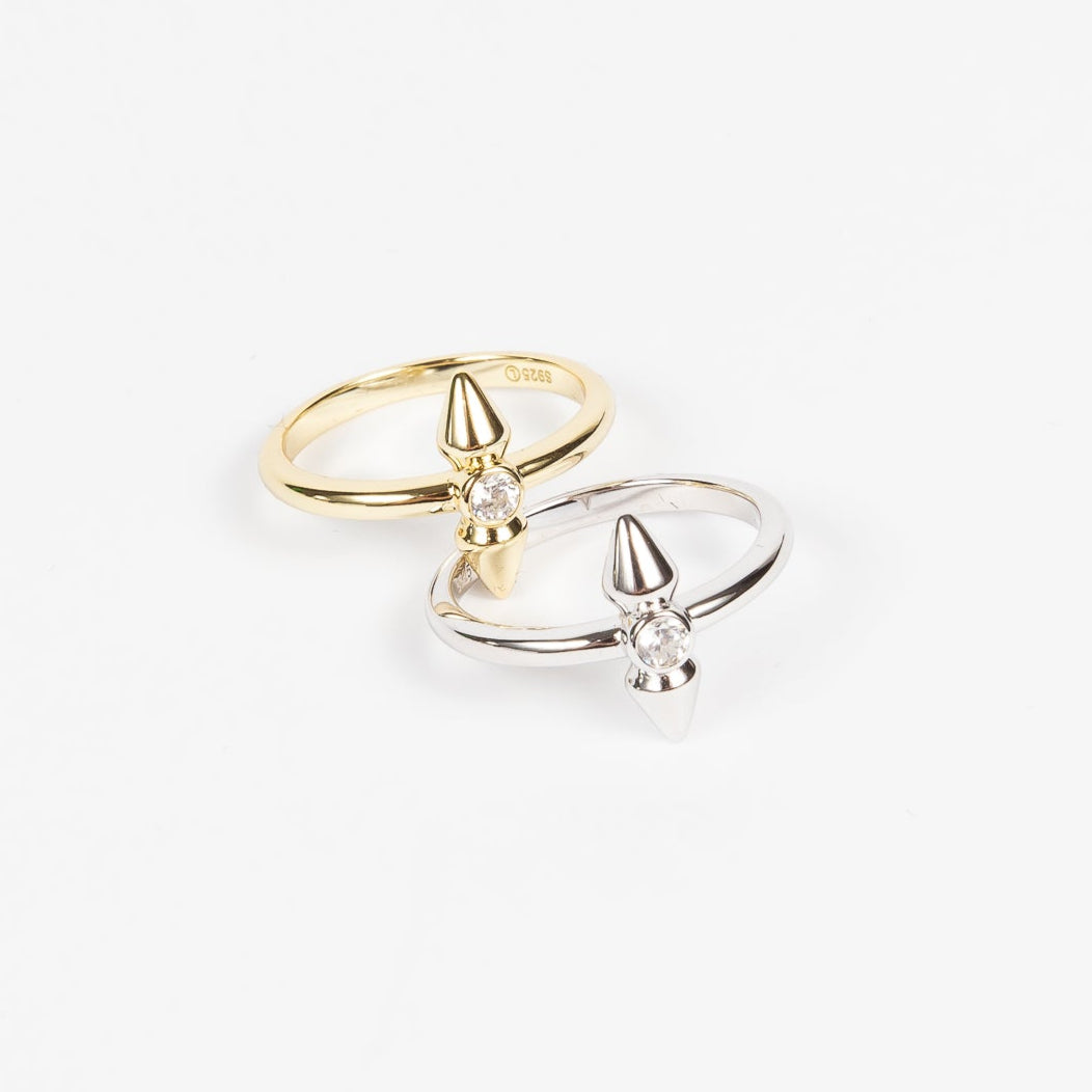 Anillo Double Spike CZ