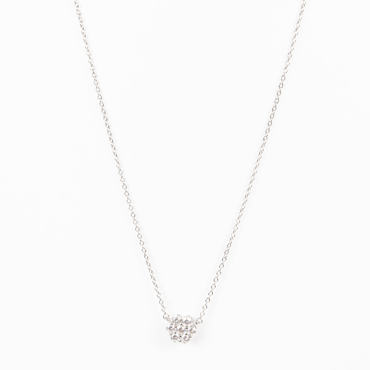 Collar 7 Dots Cz Flower