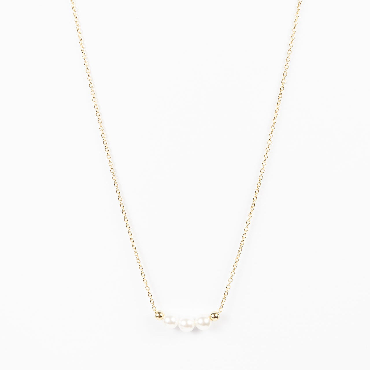 Collar 3 Dots Pearls Gold