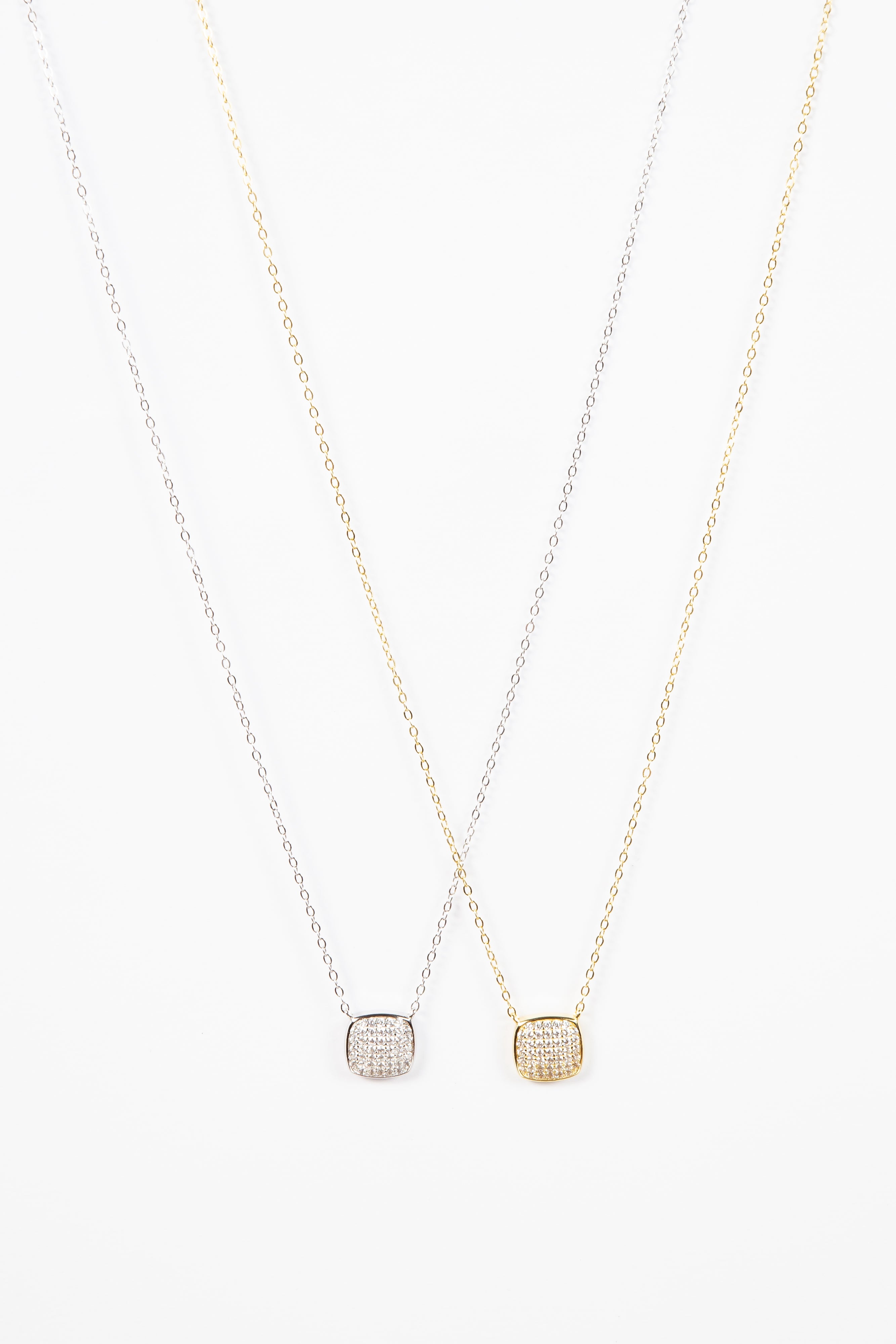 Collar Square CZ Chunky Necklace