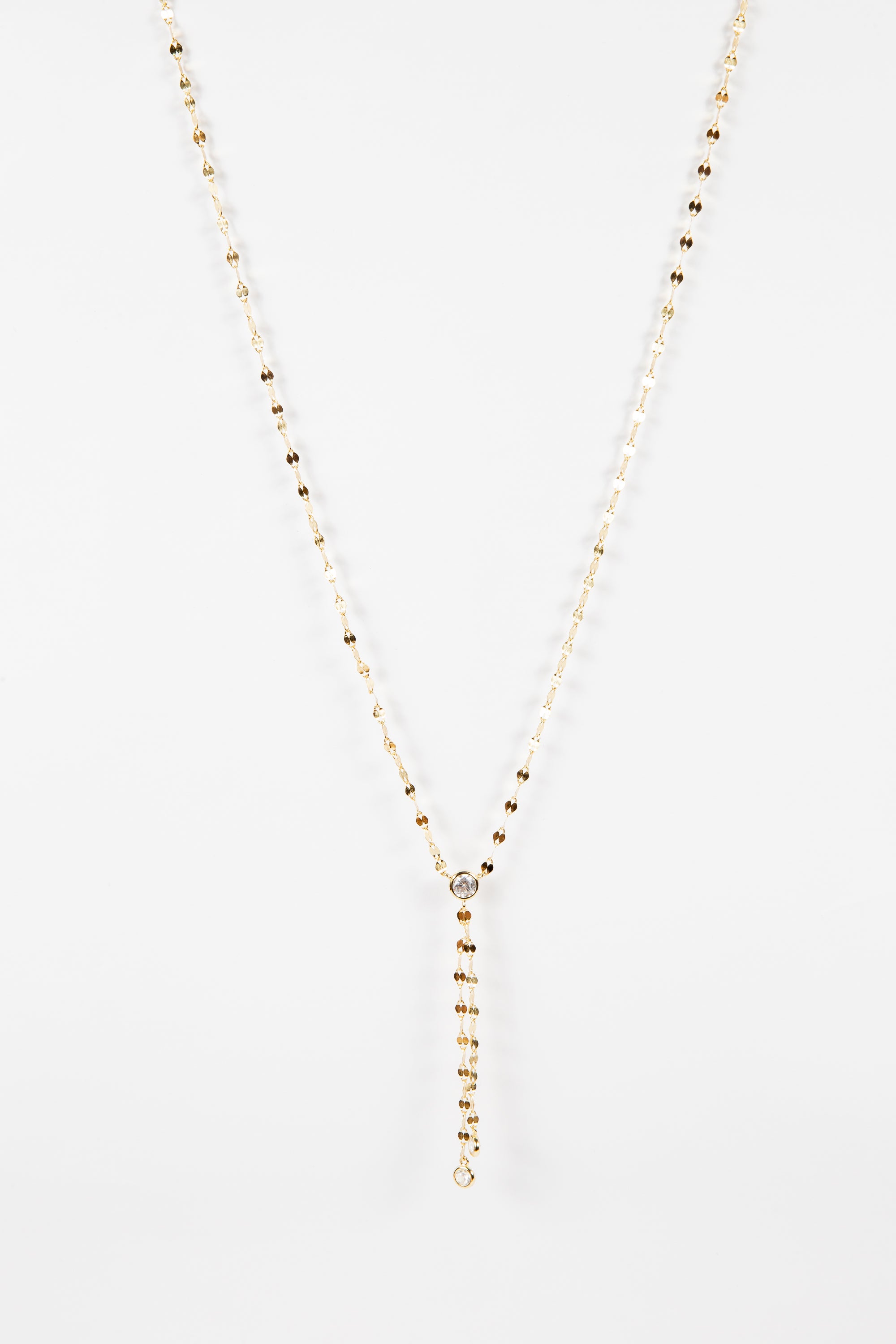 Collar Chainy Mirror Single CZ & Tie