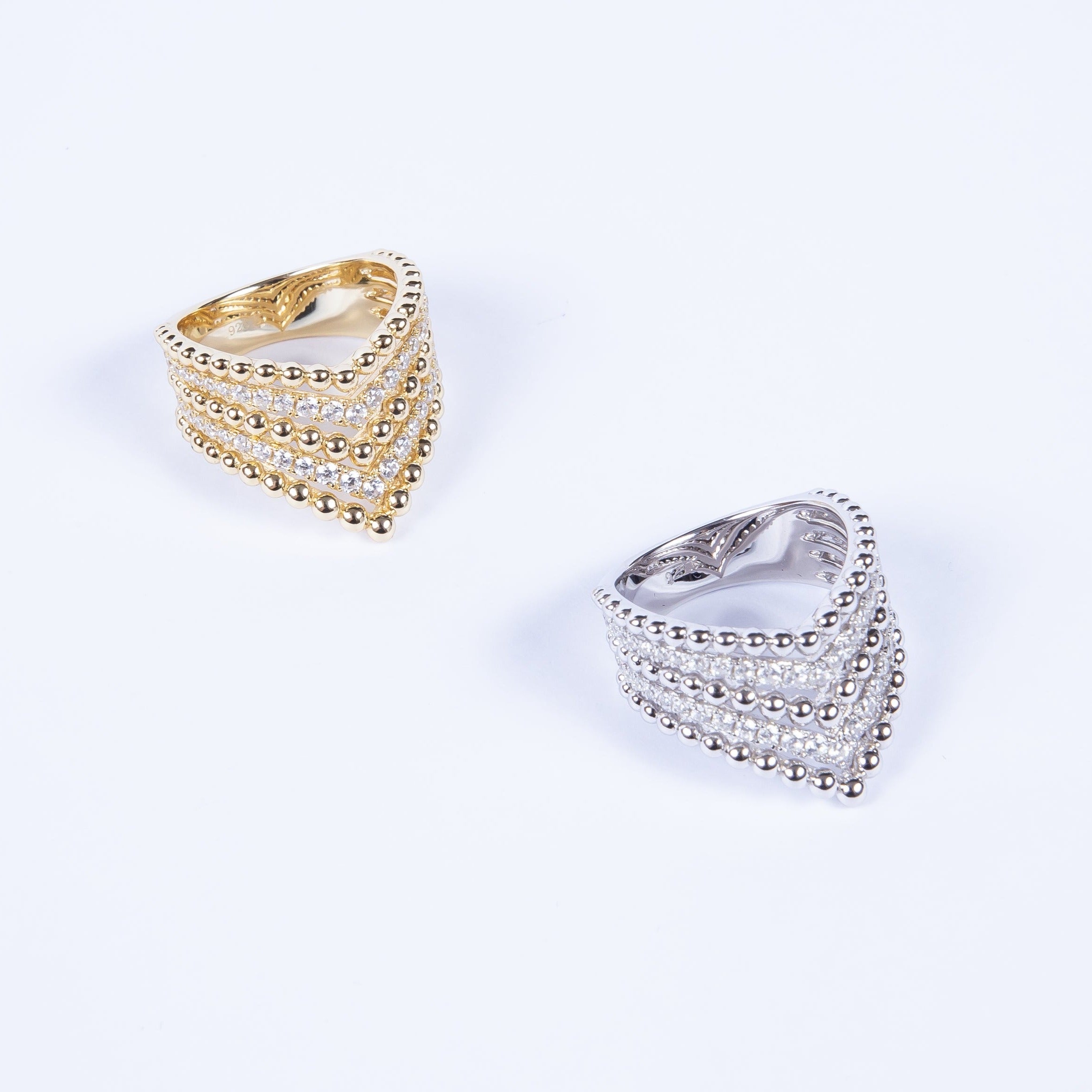 Anillo Gran Bubbly & CZ Gladi Ring