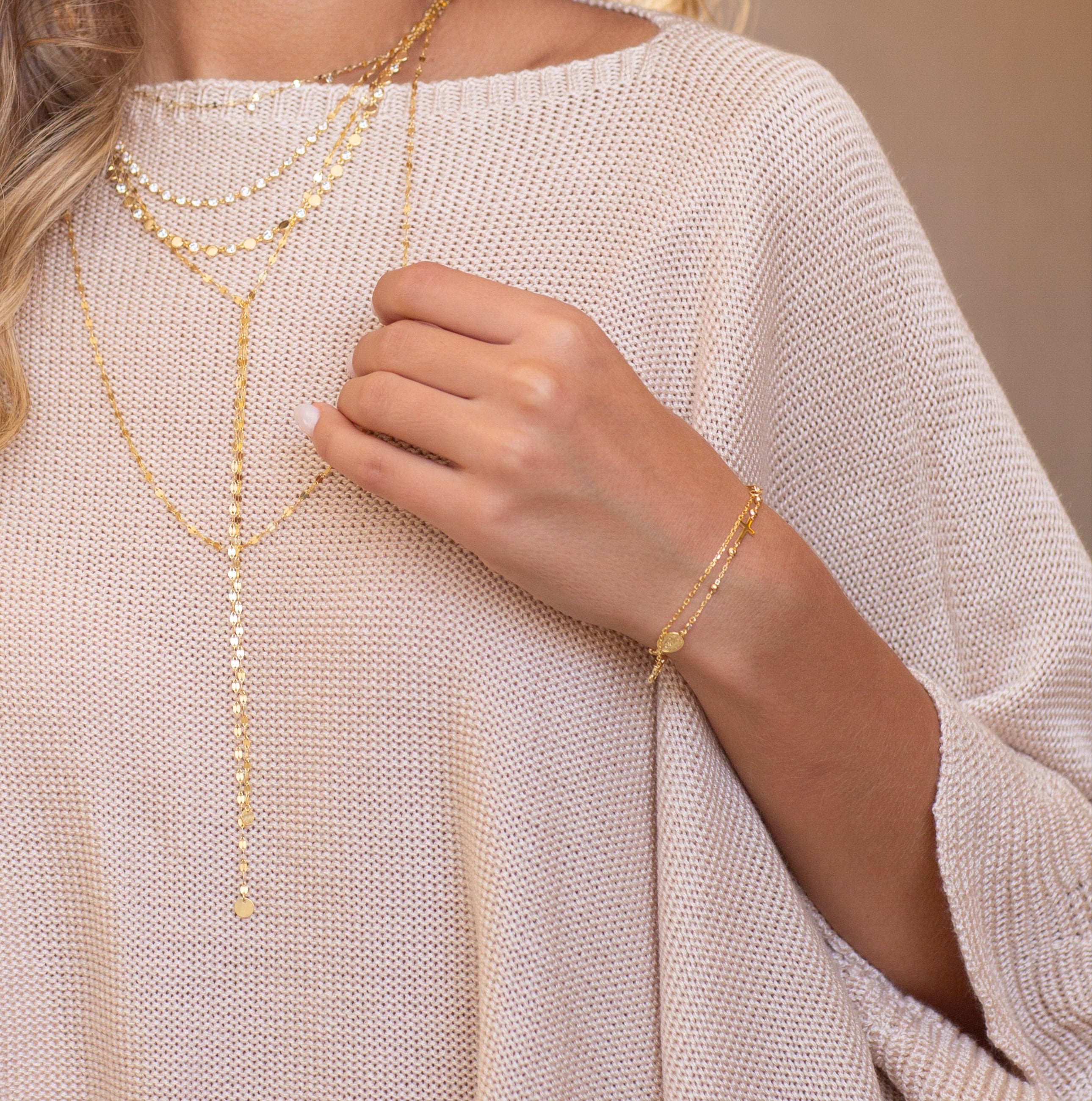 Pulsera Virgin & Double Cross Bracelet