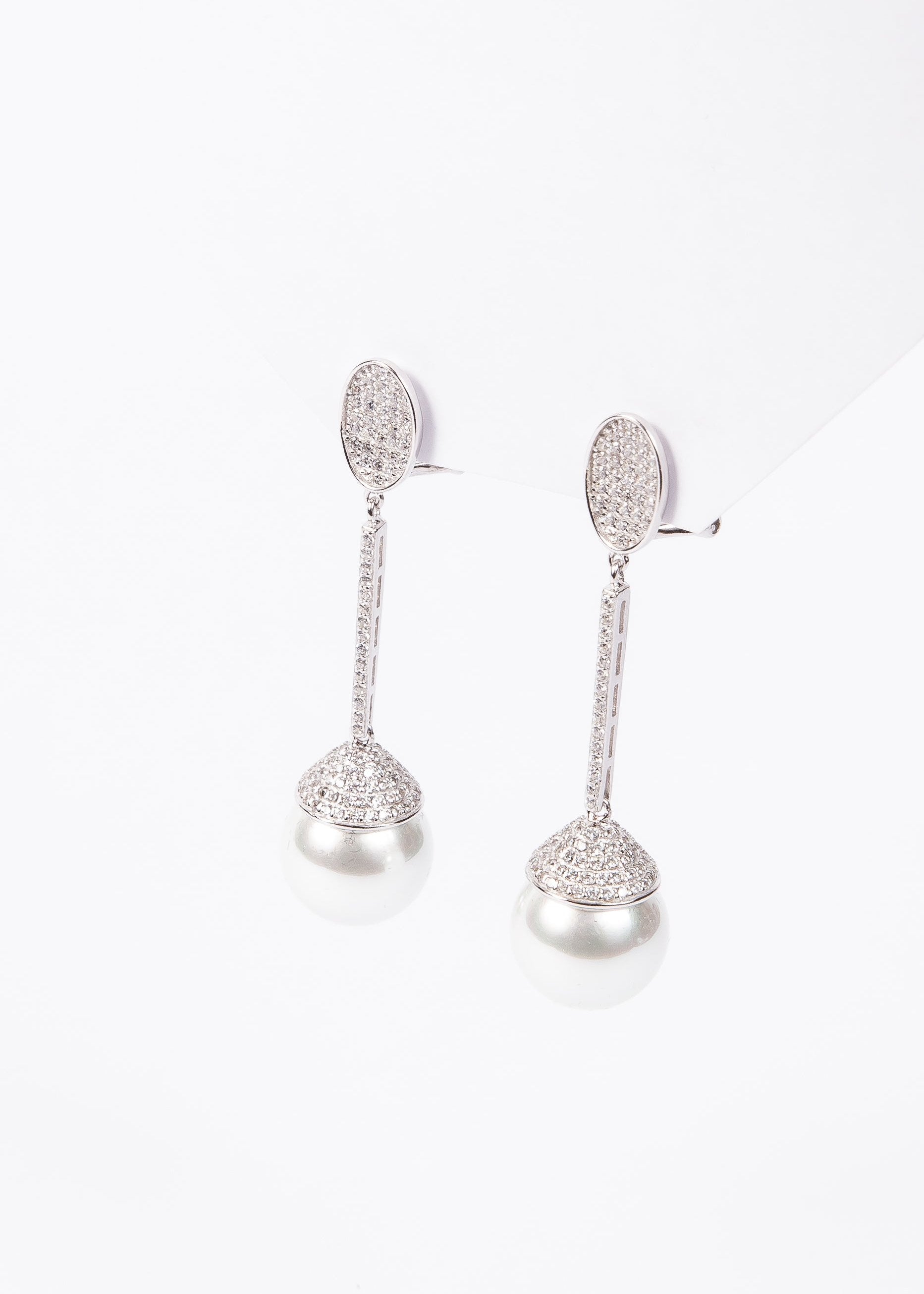 Aro Gran Pearl CZ Drop Stud