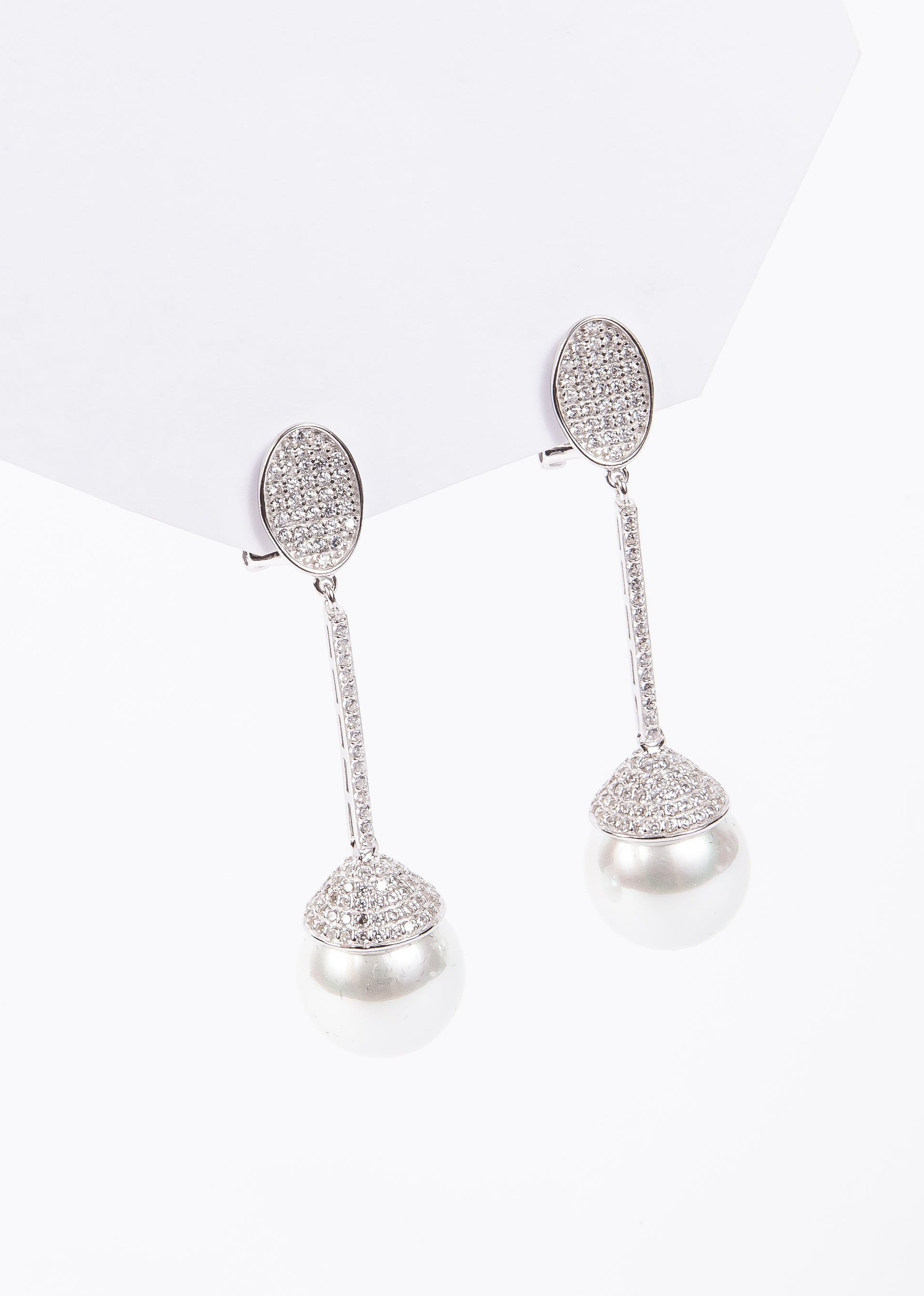 Aro Gran Pearl CZ Drop Stud