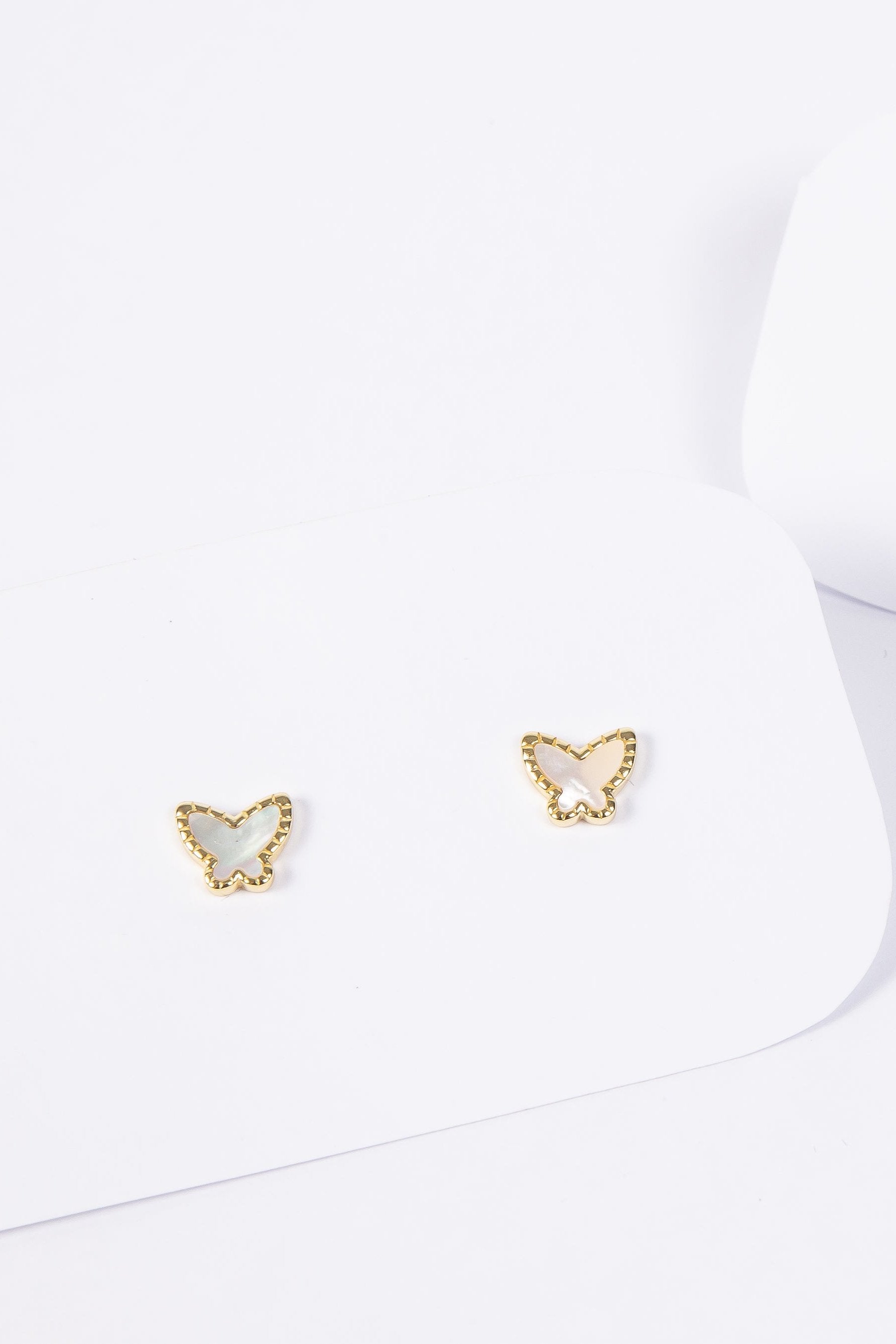 Aro Baby MOP Butterfly Stud Gold