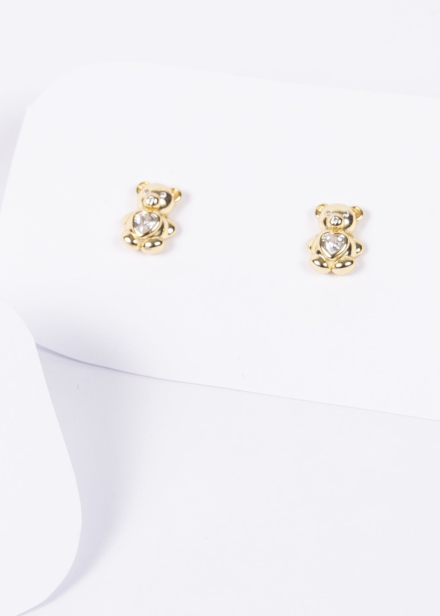 Aro New Cute Teddy Stud CZ Heart