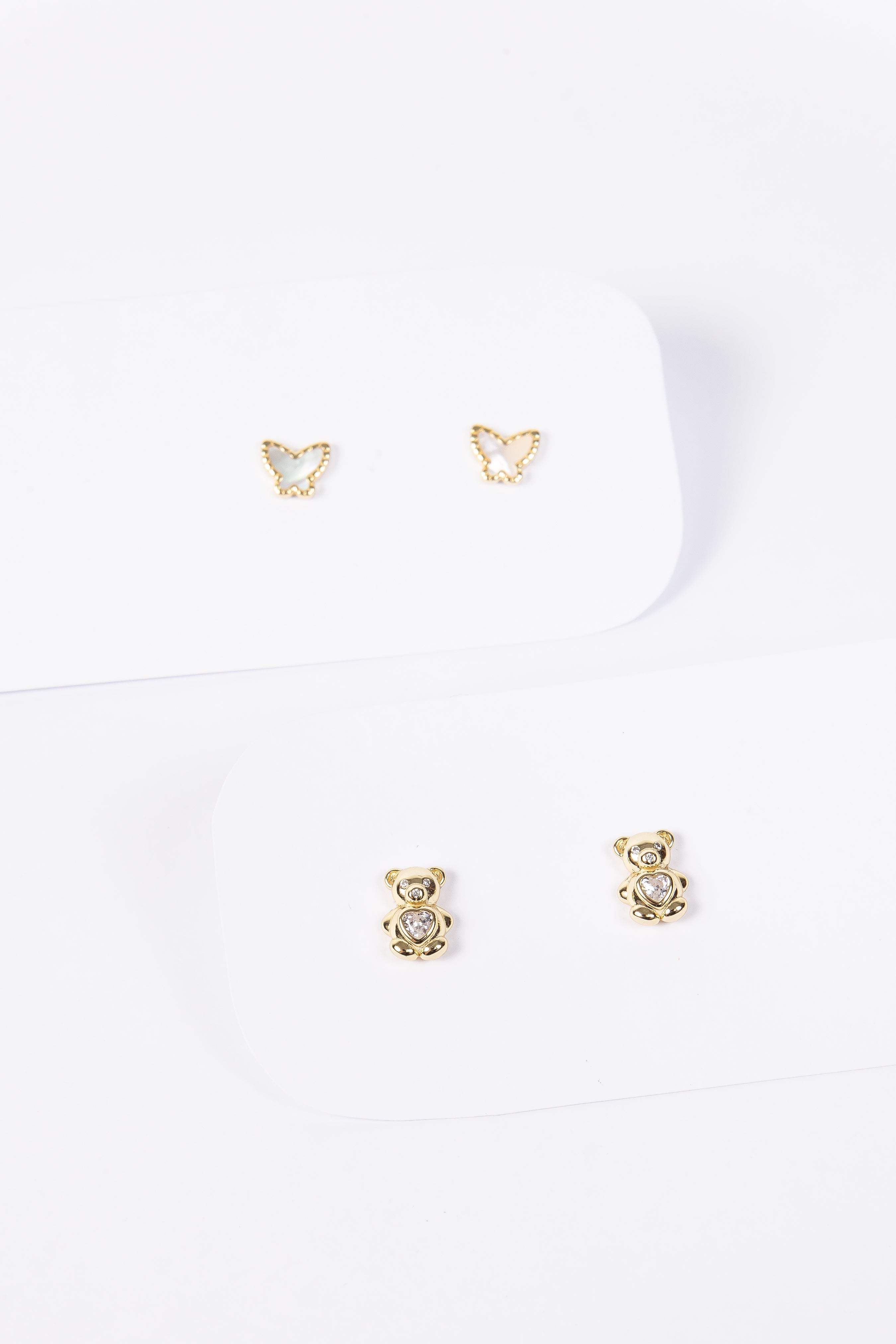 Aro Baby MOP Butterfly Stud Gold