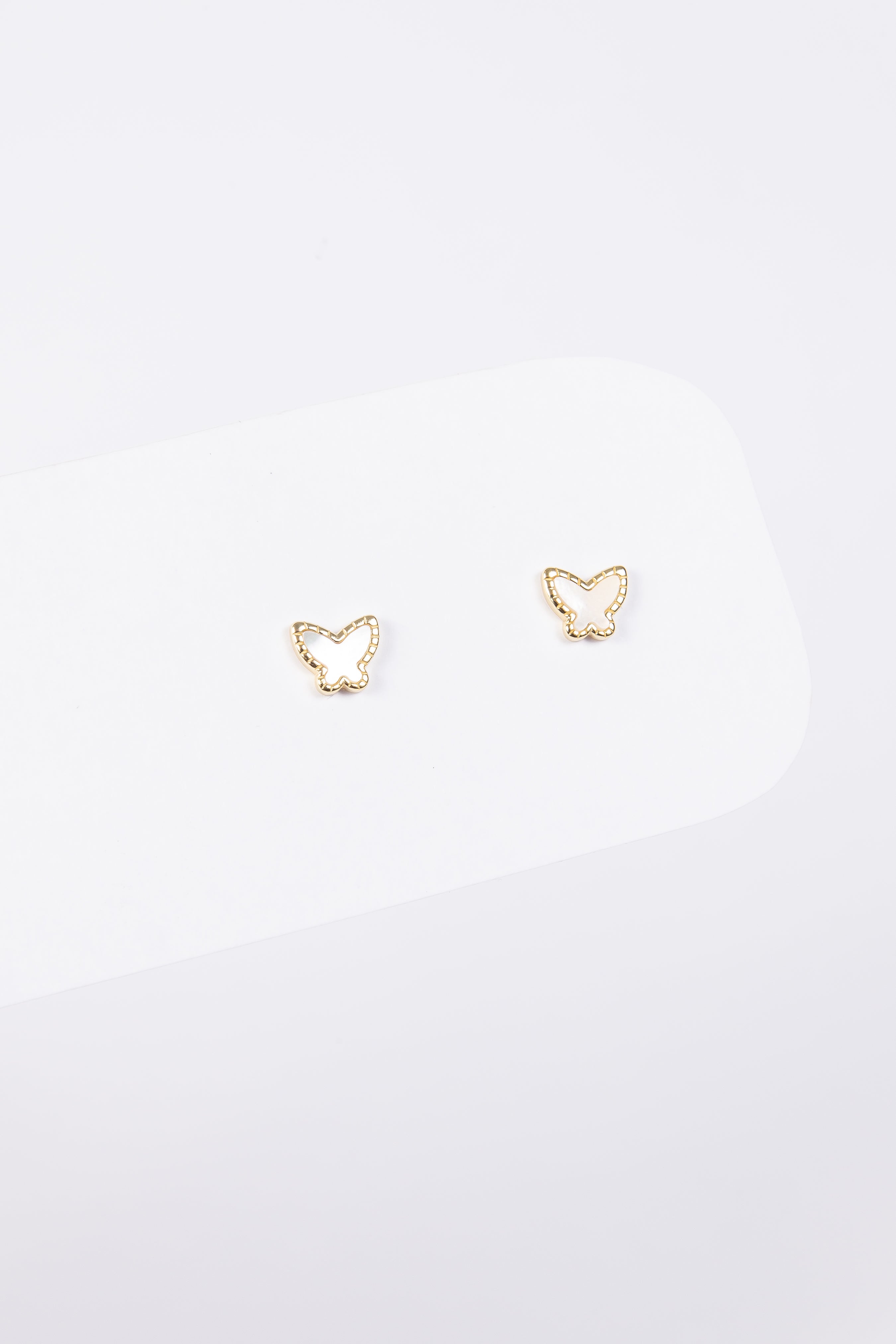 Aro Baby MOP Butterfly Stud Gold