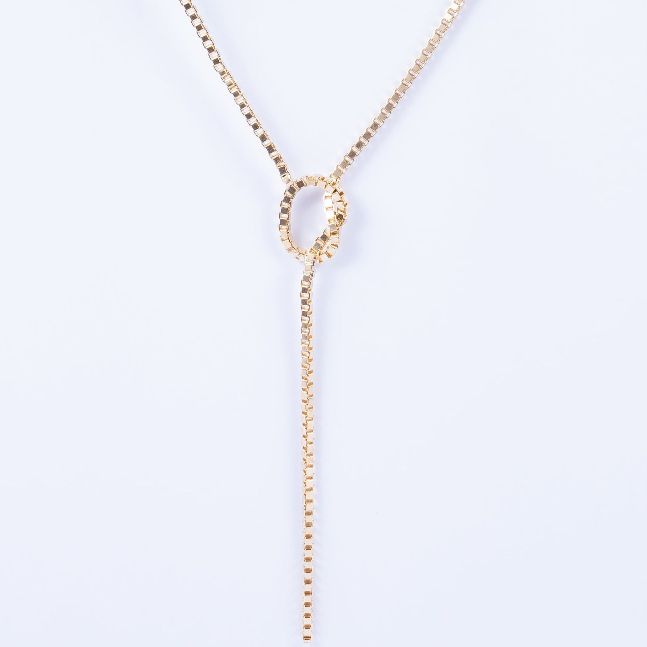 Collar Goldfilled Bow Square Chain