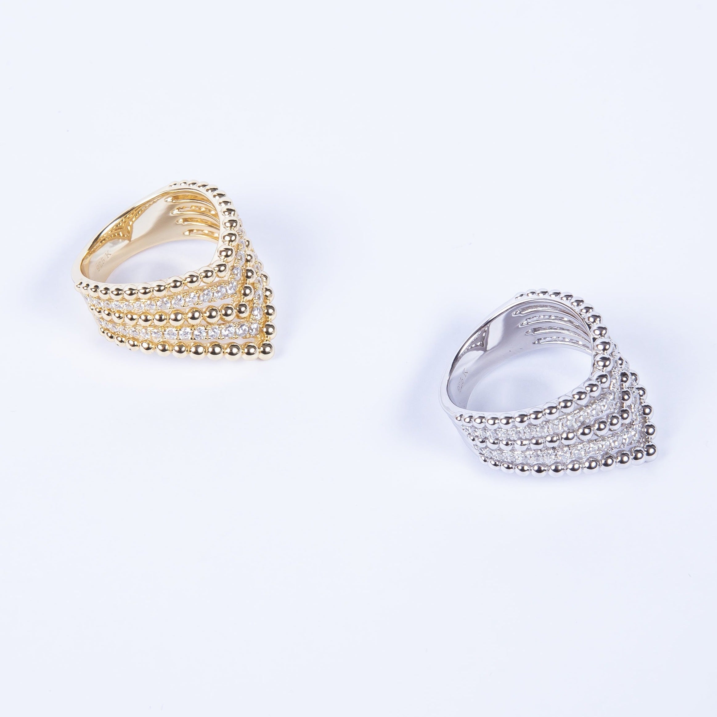 Anillo Gran Bubbly & CZ Gladi Ring
