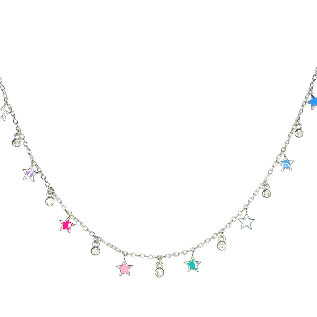 Collar Baby Star & Heart Enamel Silver