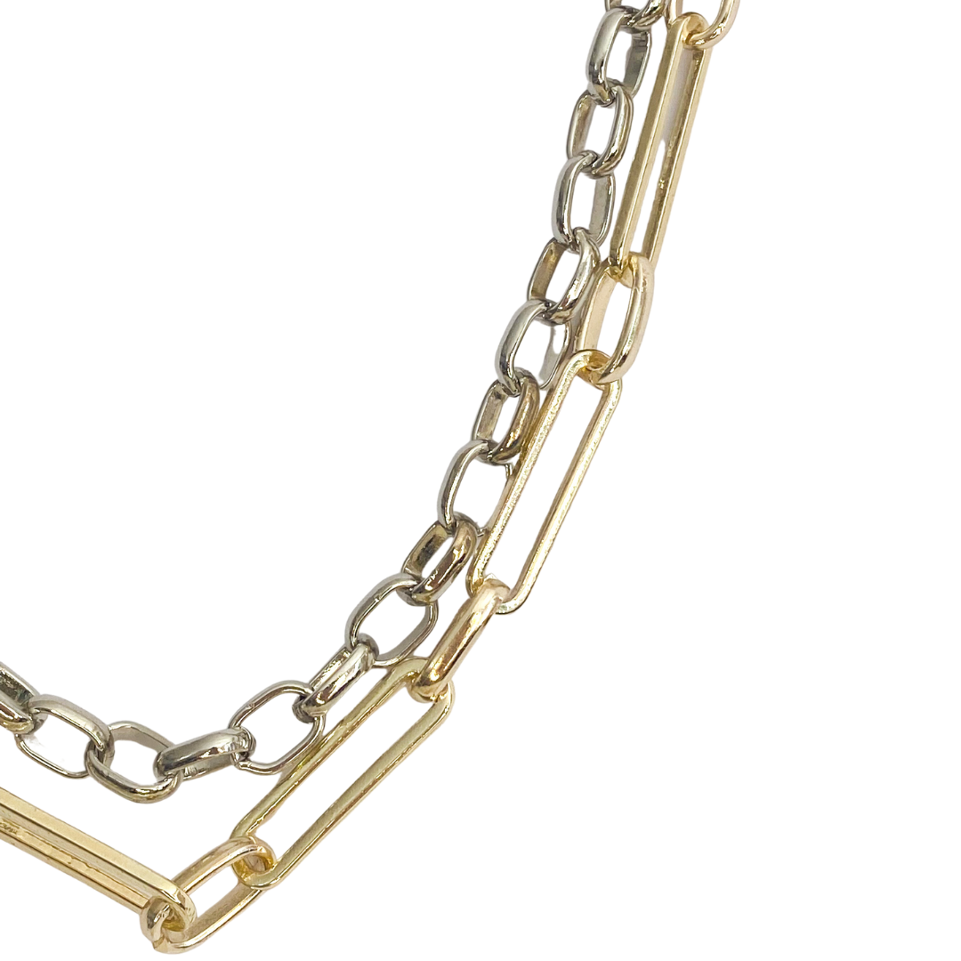Collar Double Leri Chain Bicolor