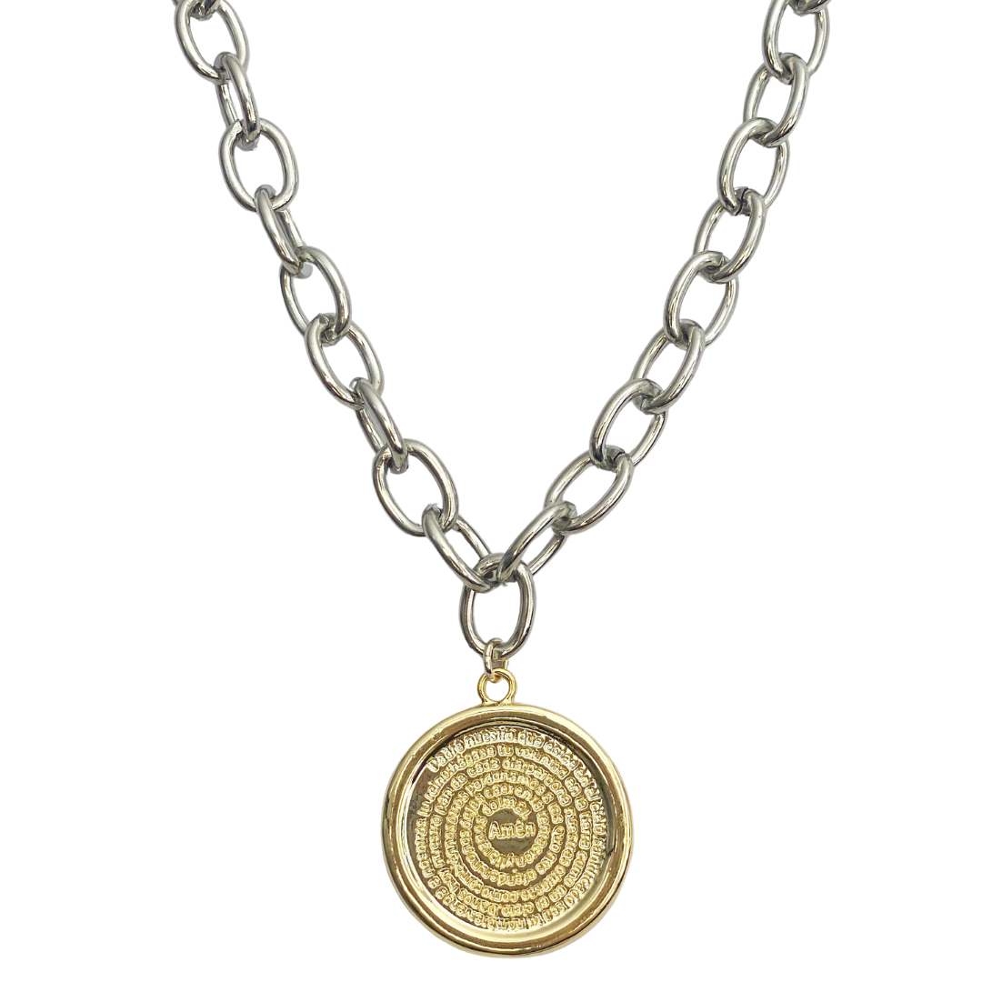 Collar Padre Nuestro Chunky Medal