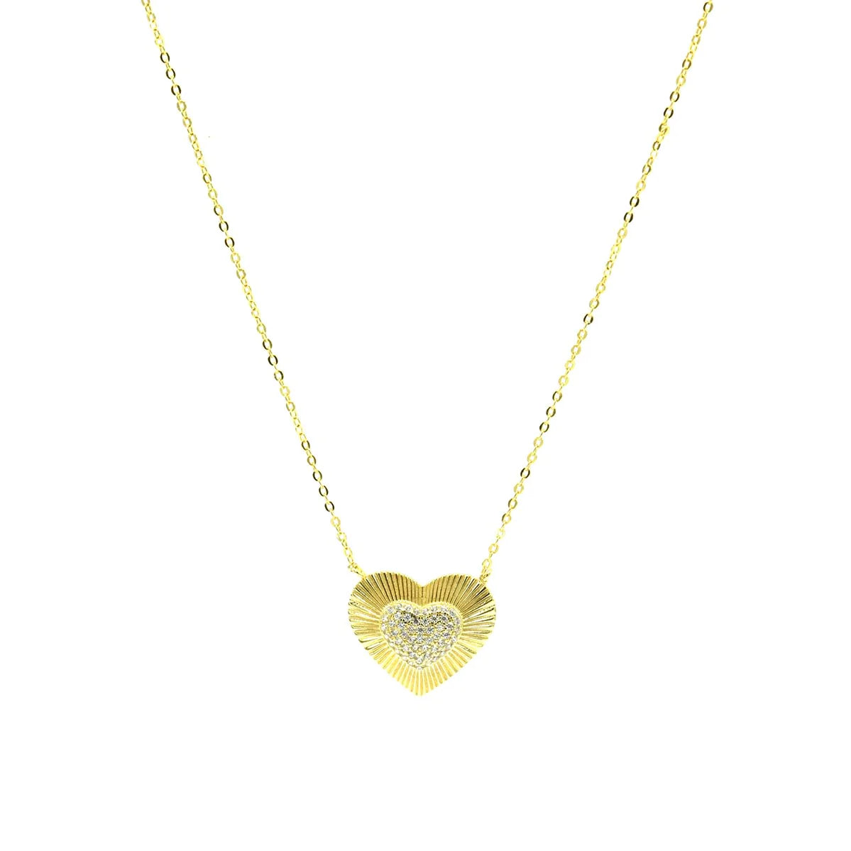 Collar 3D CZ Heart