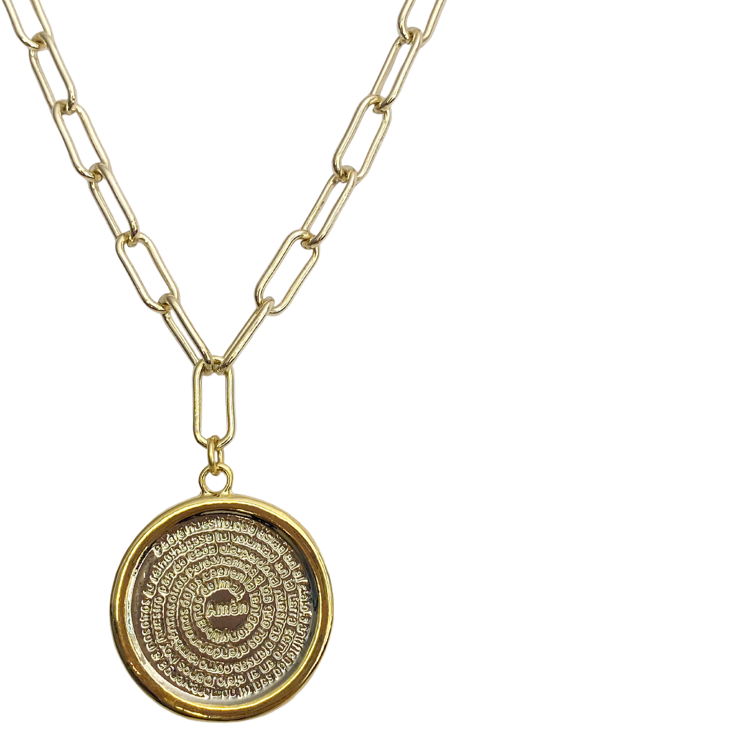 Collar Brassy Religious Medal LG
