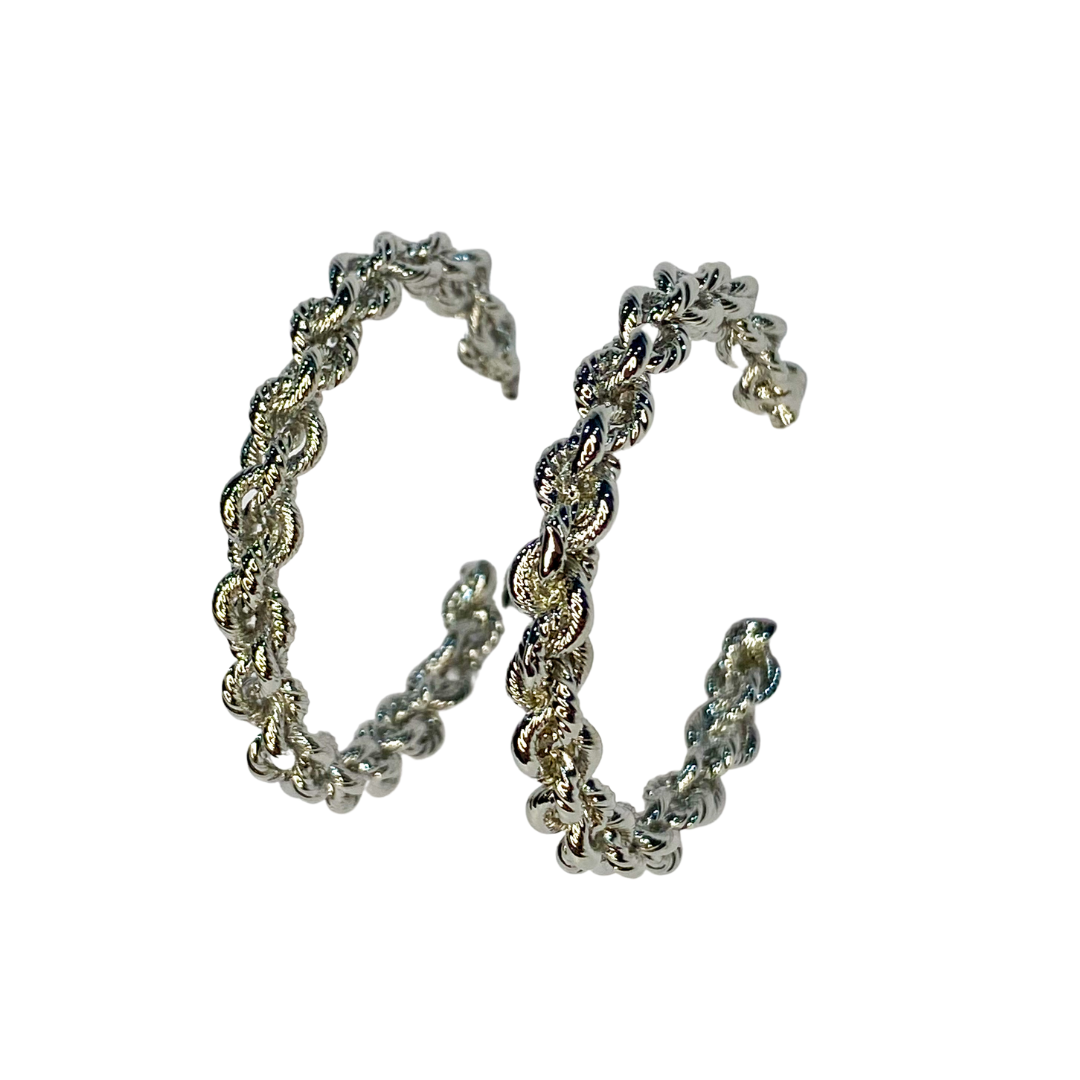 Aro Twisted Rope Hoop Silver