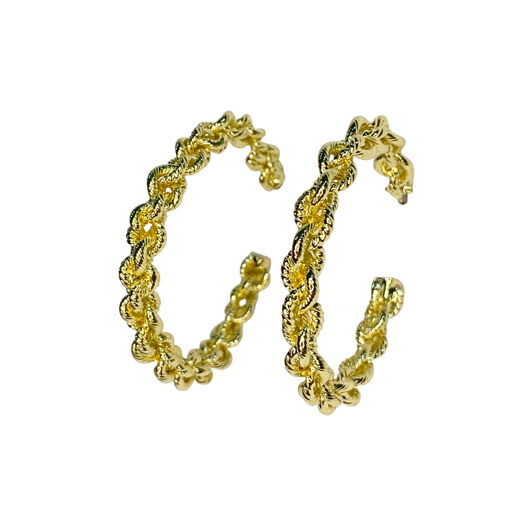 Aro Twisted Rope Hoop Gold