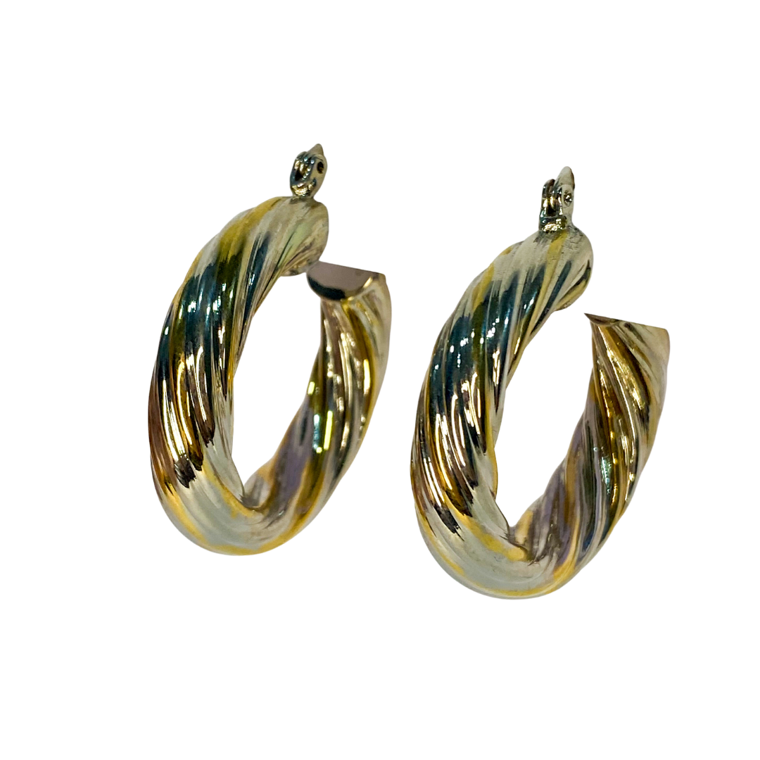 Aro Twisted Bicolor Brassy Hoop