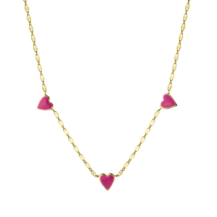Collar Chainy 3 Enamel Heart