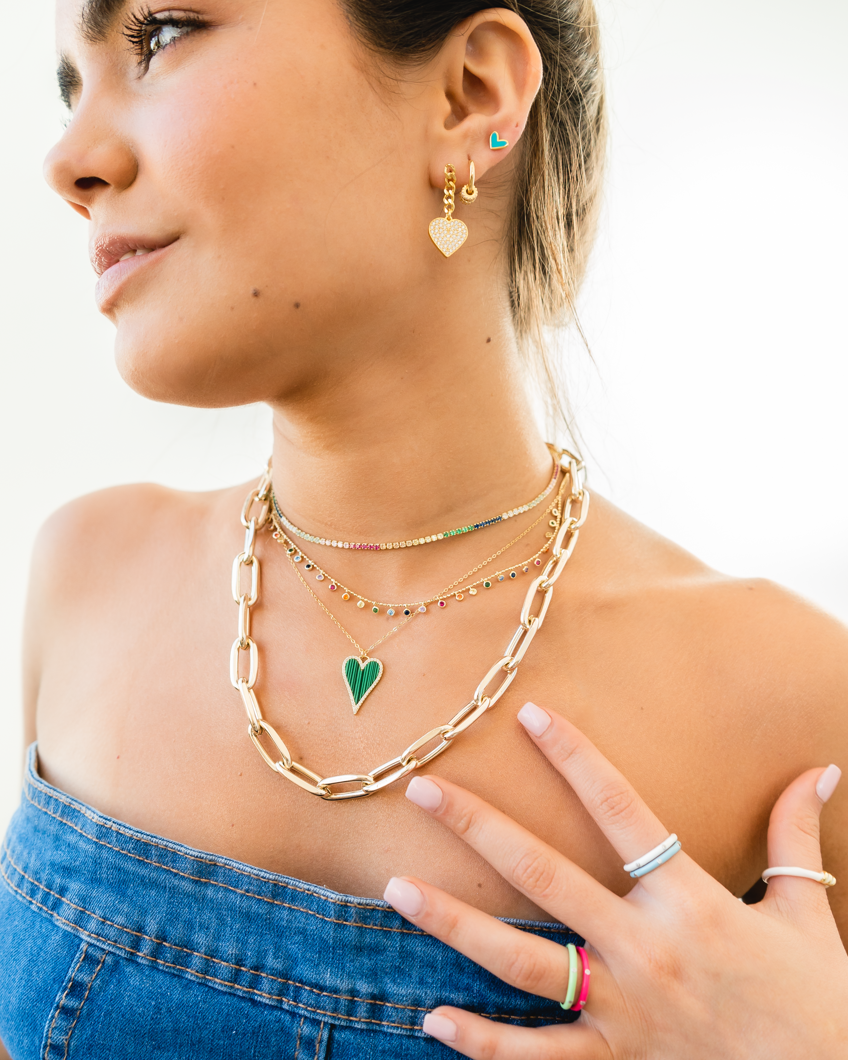 Collar Green Heart Love