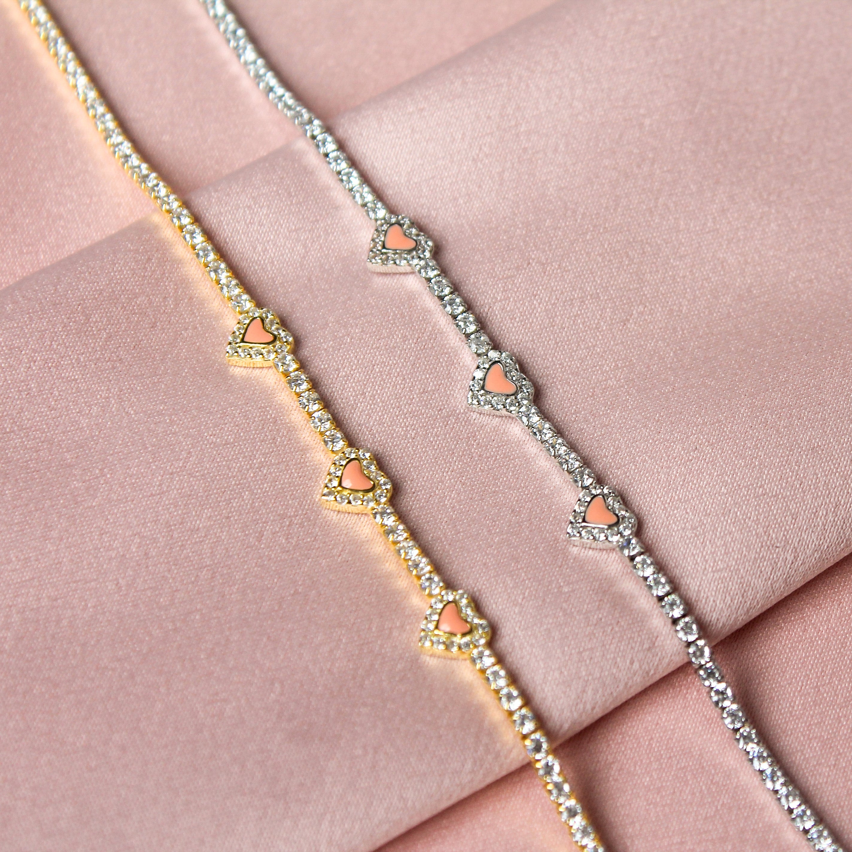 Hip Tennis Heart Bracelet Gold