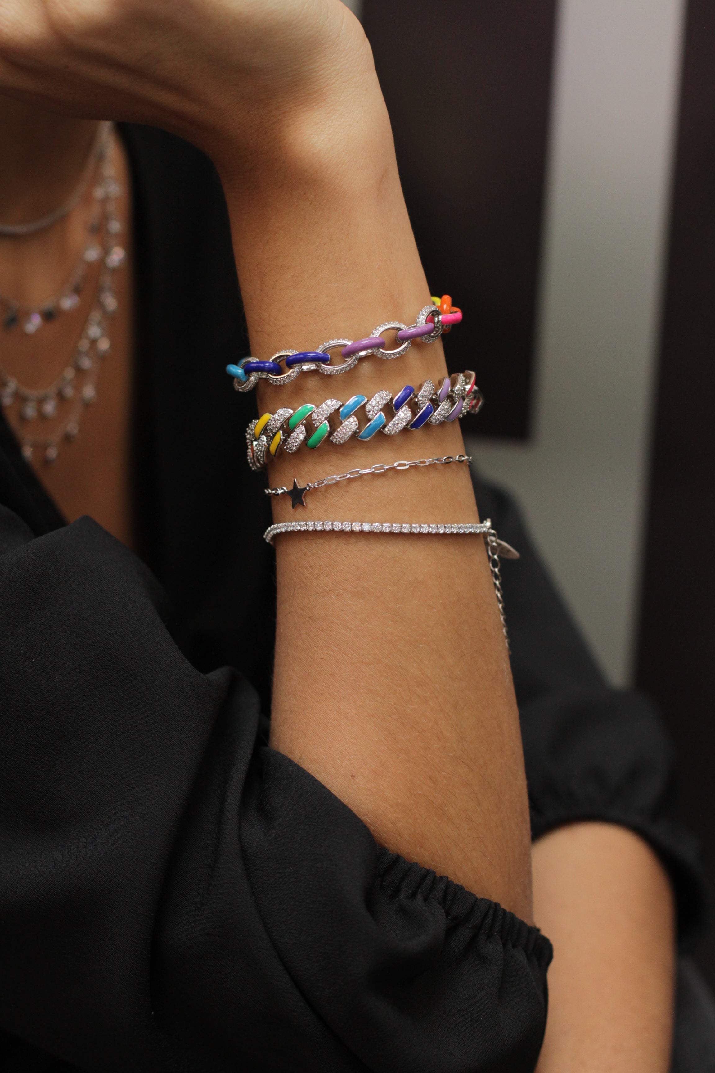 Pulsera Cuban Rainbow