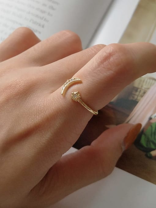 Anillo Open Moon & Mini Star