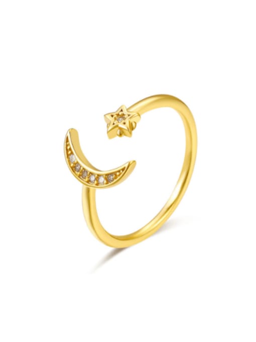 Anillo Open Moon & Mini Star