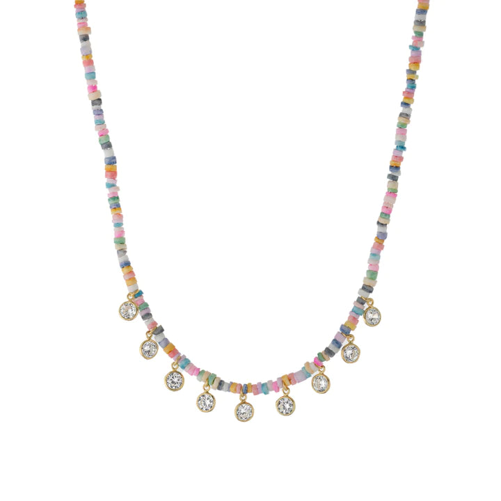Collar Rainbow Beads Light Choker