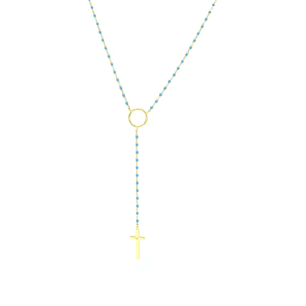 Collar Rosary Baby Circle Turq.