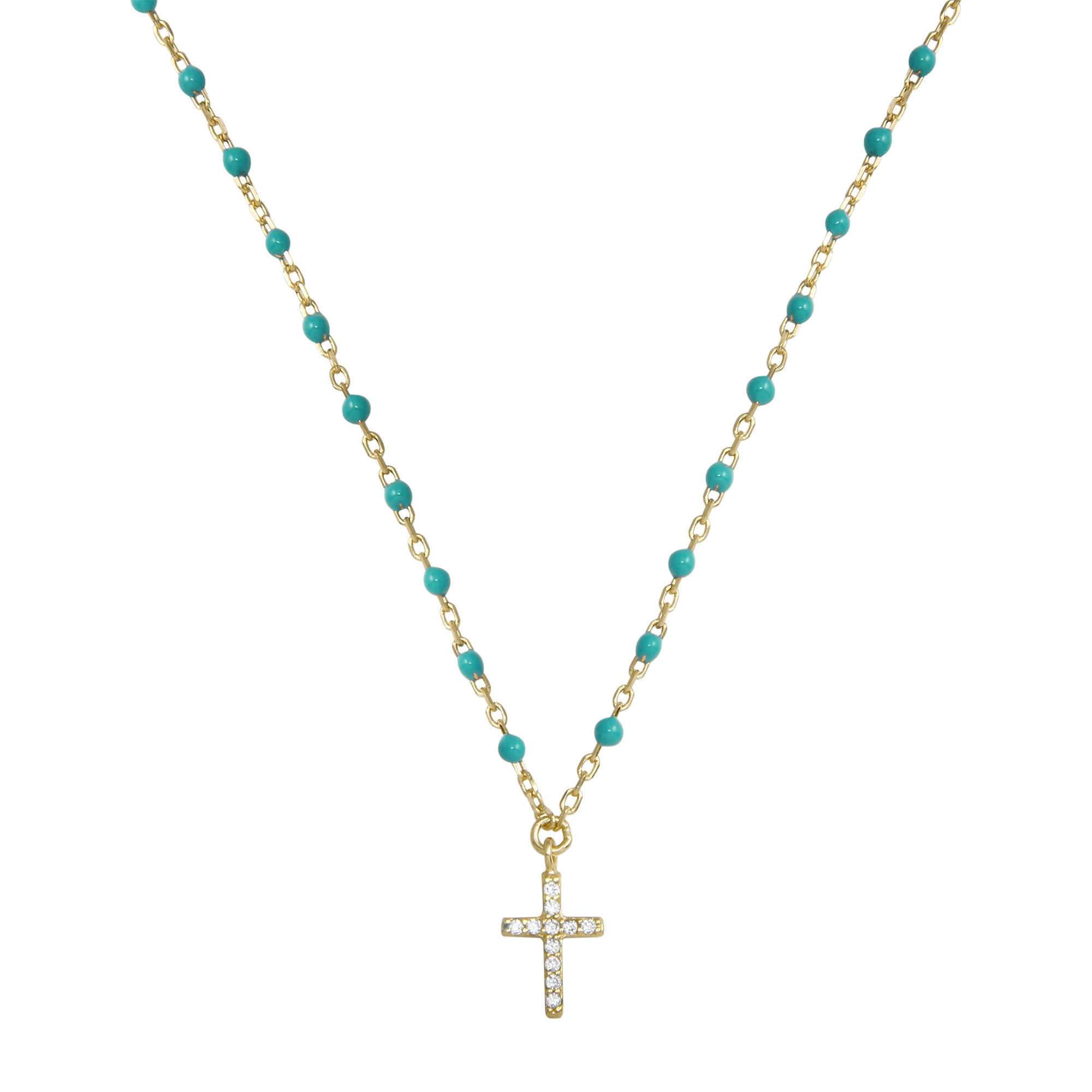 Collar Mini Rosary Turq