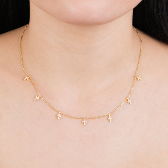 Collar Multi Cross Choker