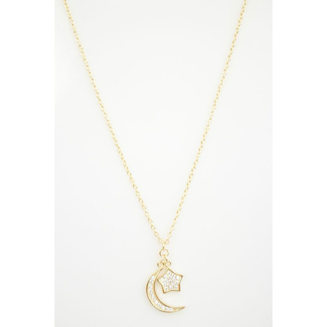 Collar Moon & Star Sliding Choker Gold